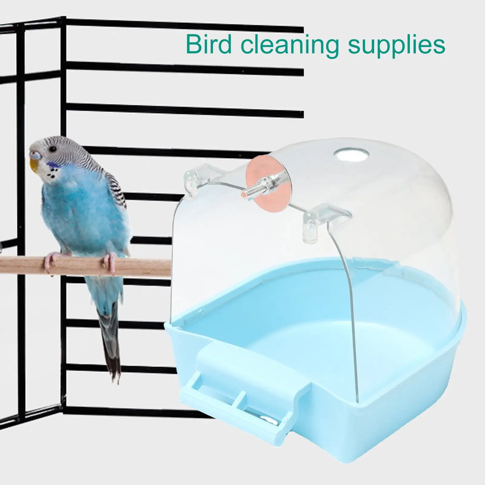 Cheers US Parrot Bath Box Bird Cage Accessory Supplies Bathing Tub Bath for Parakeet Pet Brids Canary Budgies Parrot