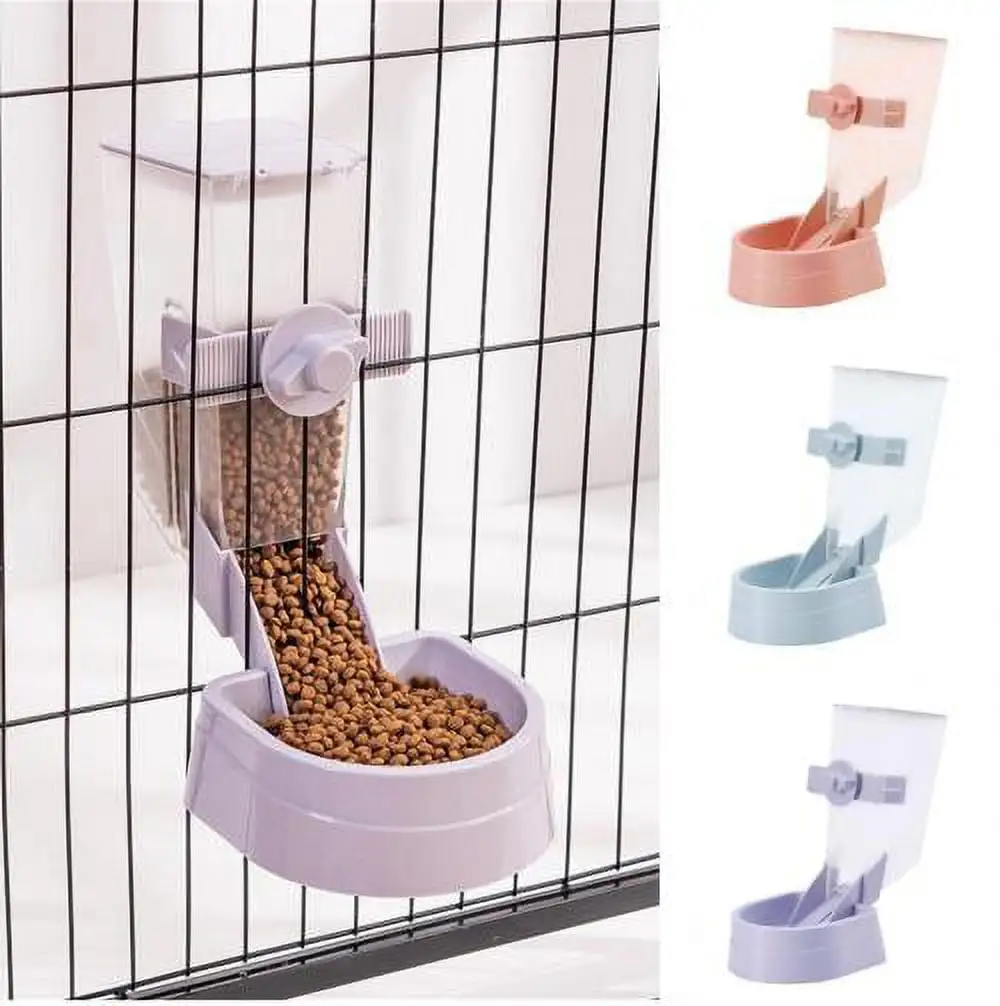 Cheers.US Pet Food Feeder Automatic Easy to Install Wide Opening Dog Food Cage Hanging Feeder Dish.for Feeding Cat. Dog. Birds and Other Pets