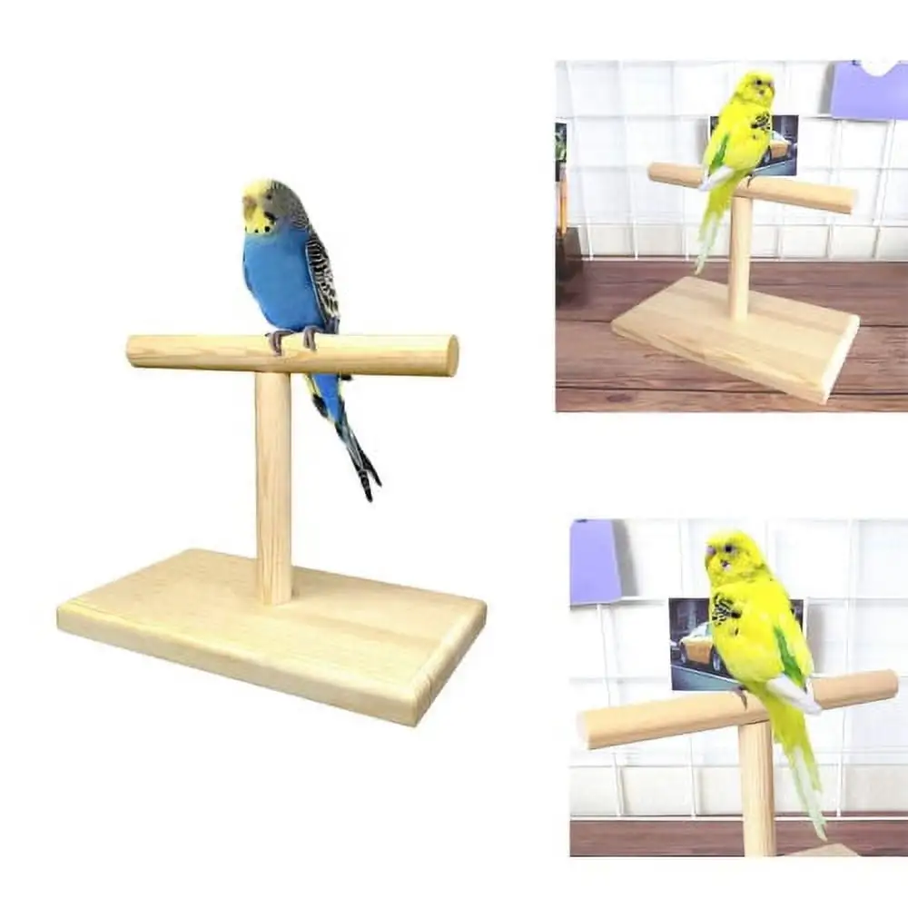 Cheers.US Portable Wood Bird Parrot Training Spin Perch Stand Playground Platform Toy.for a Lot of Birds. Such as Parakeets. Parrots. Lovebirds. Cockatiels and So On