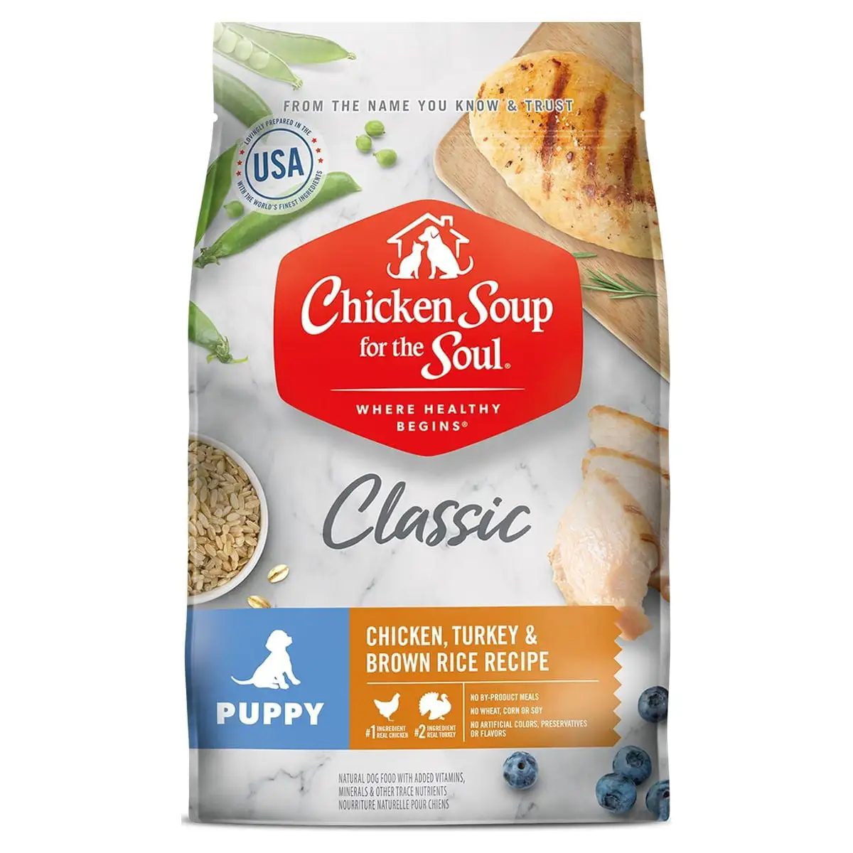 Chicken Soup Chicken. Turkey & Brown Rice Puppy Recipe Dry Dog Food. 28 lb