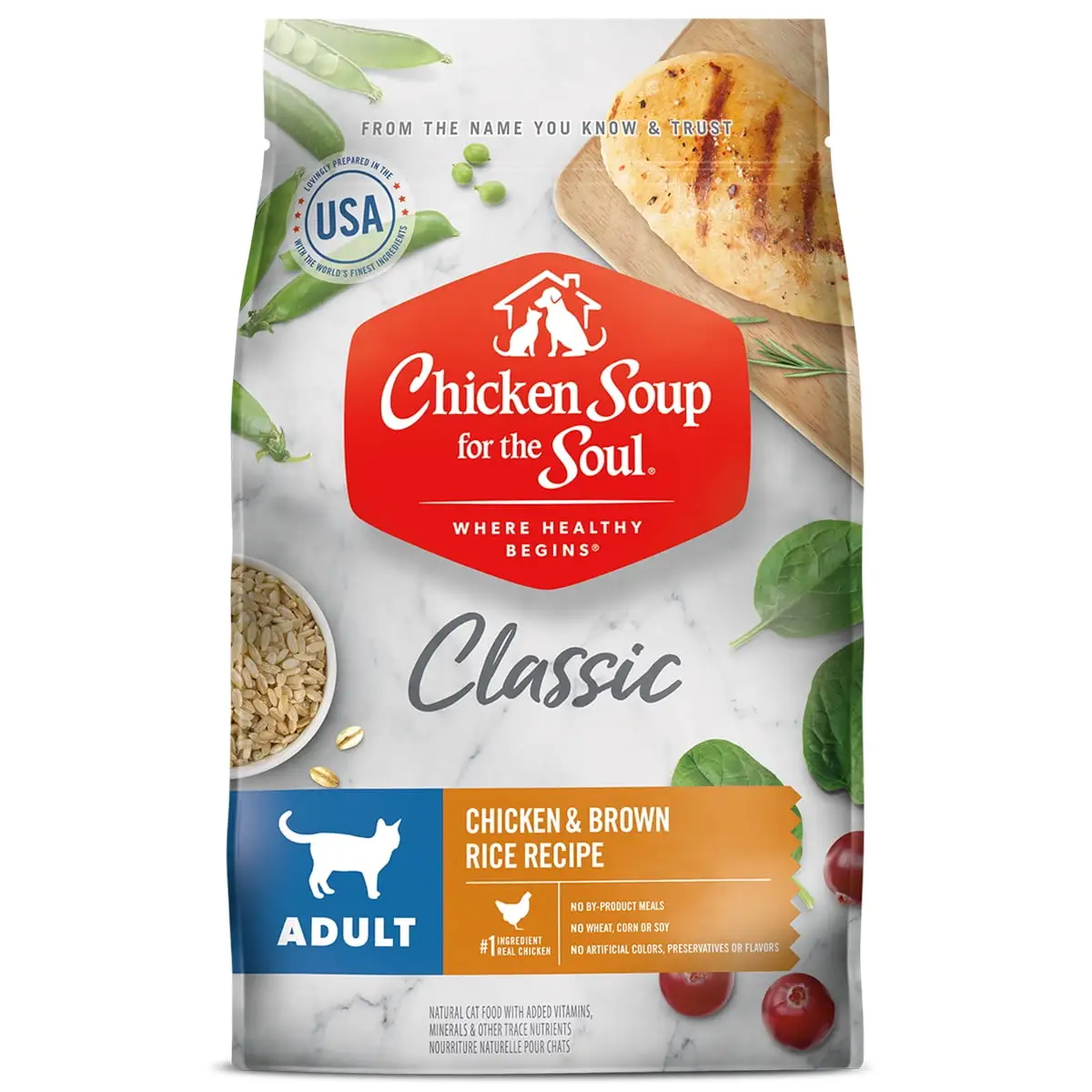 Chicken Soup for the Soul Adult Dry Cat Food- Chicken & Brown Rice Recipe Cat 13.5 lb