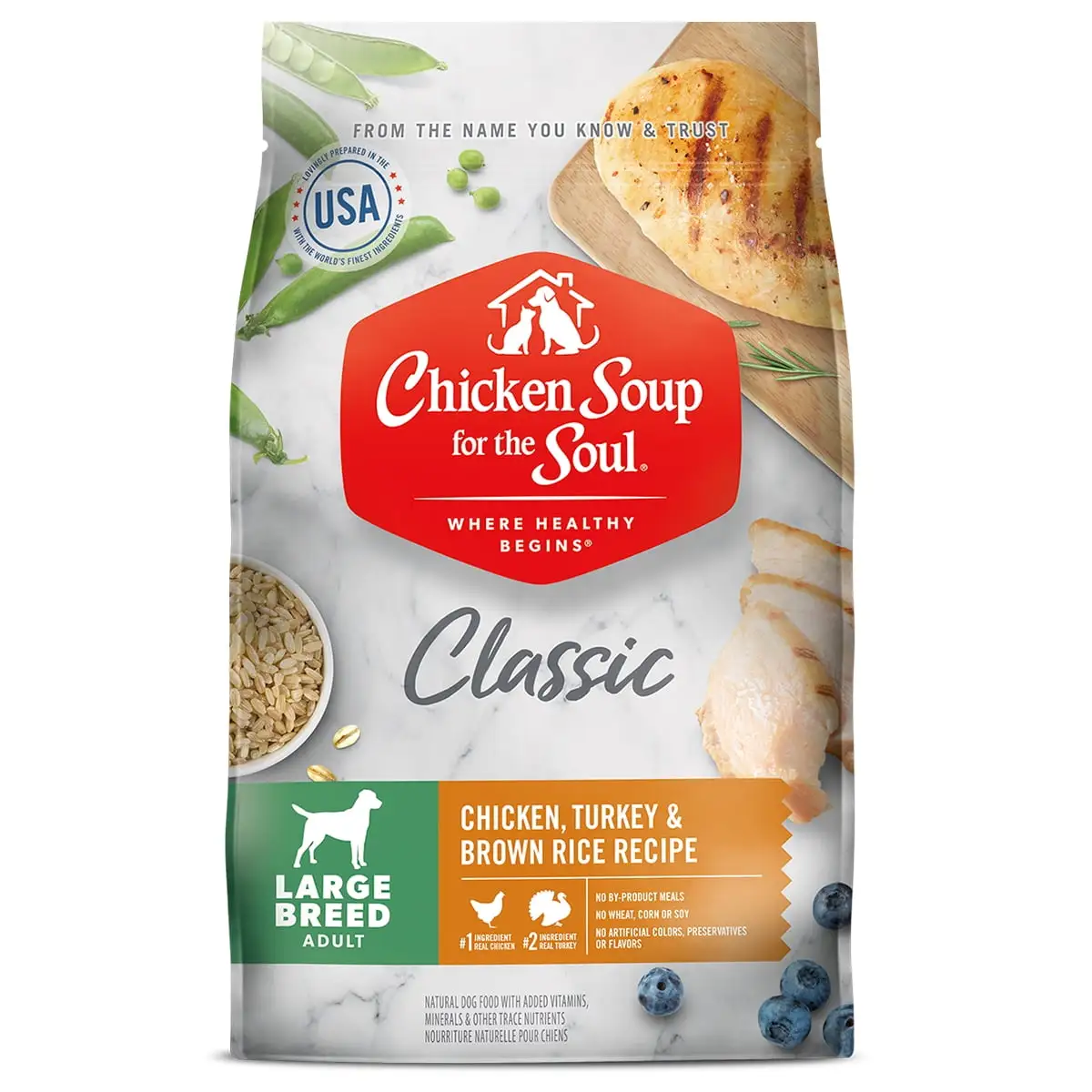 Chicken Soup for the Soul Large Breed Adult Dry Dog Food- Chicken & Brown Rice Recipe. 28 lb. Bag