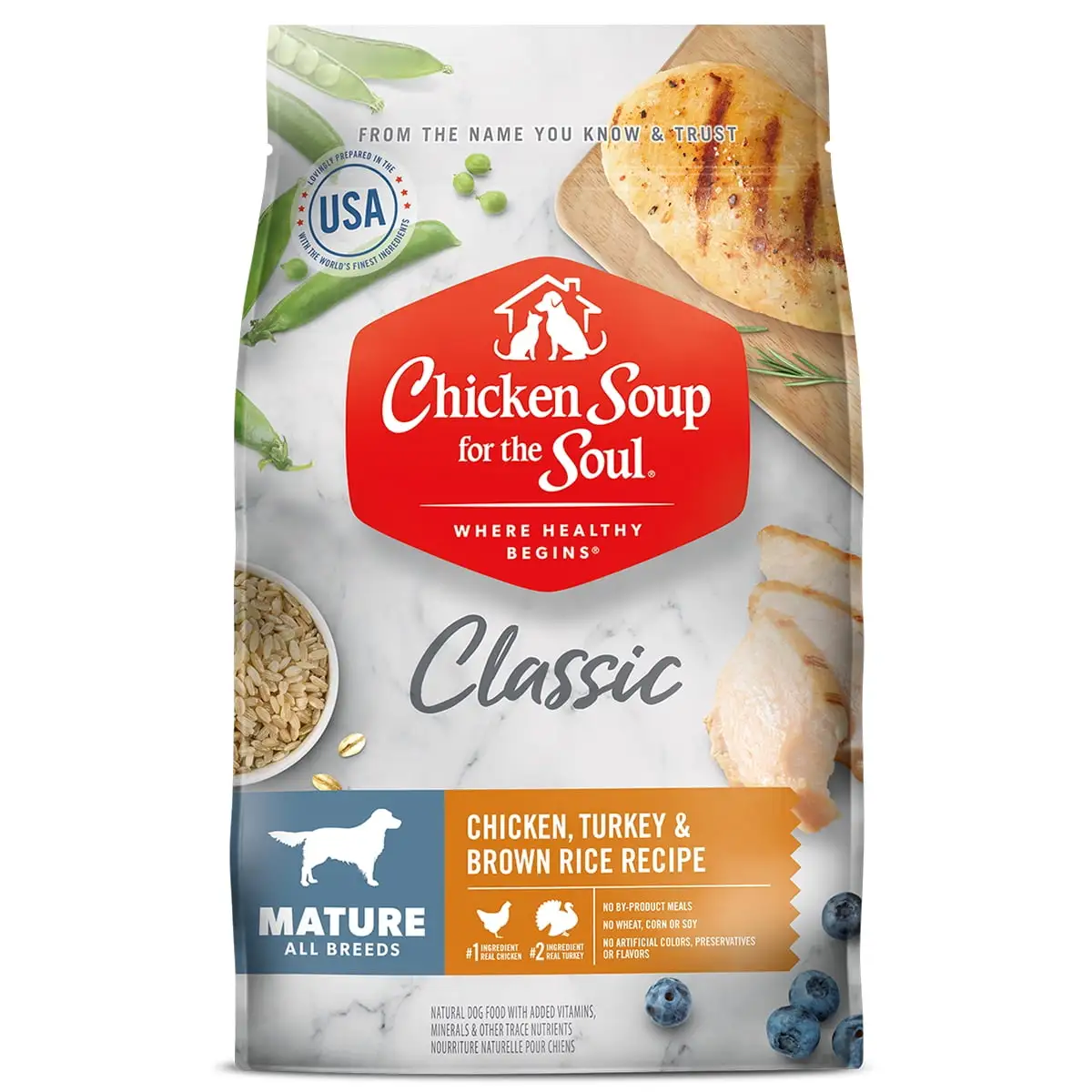 Chicken Soup for the Soul Senior Mature Chicken. Turkey & Brown Rice Recipe Dry Dog Food. 4.5lb