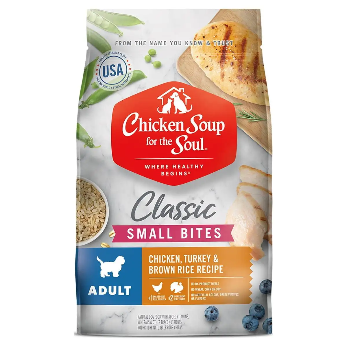 Chicken Soup for the Soul Small Bites Adult Dog Dry Food - Chicken. Turkey & Brown Rice. 28 lb. Bag