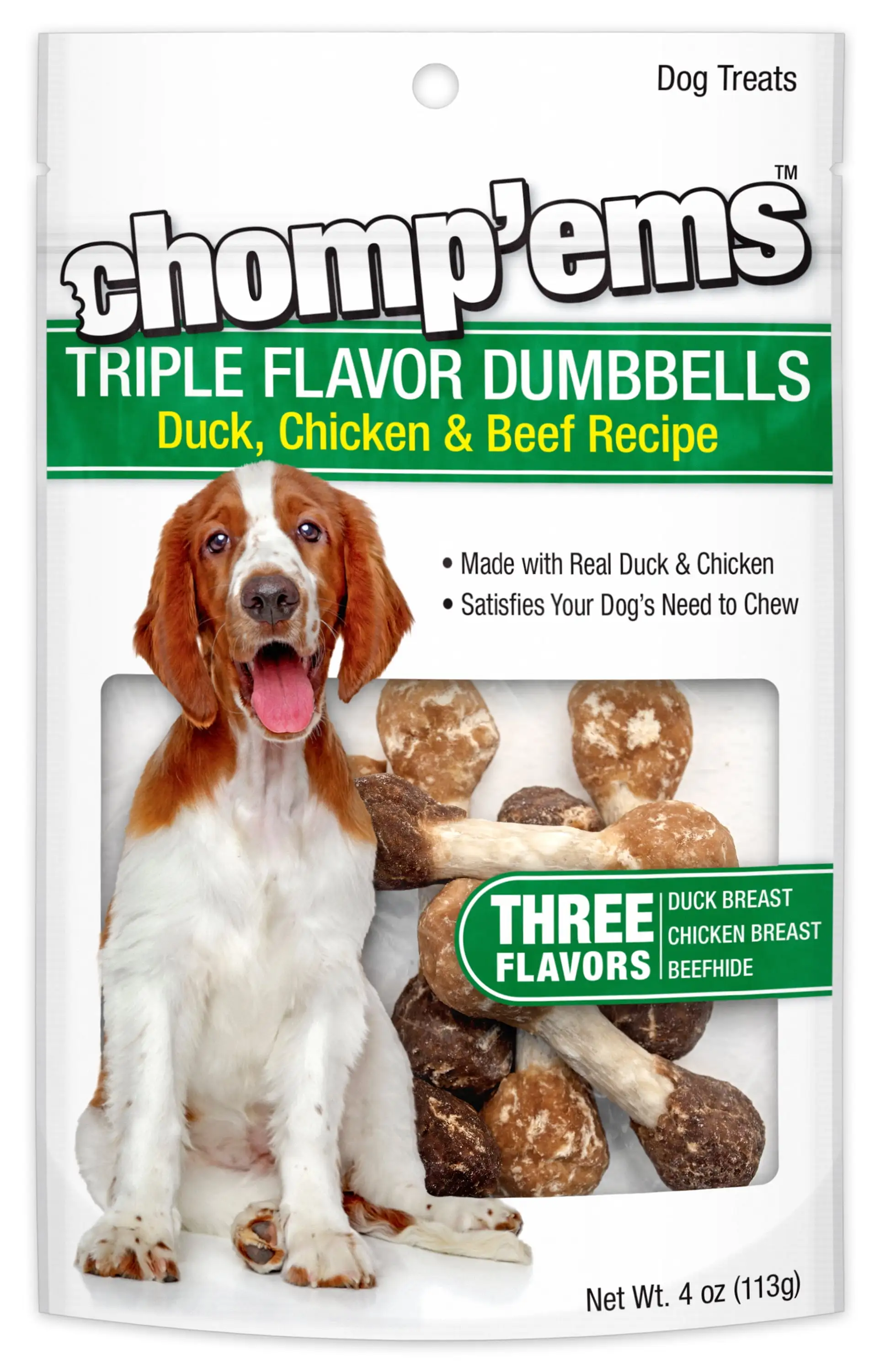 Chomp'ems Triple Flavor Dumbbells 4 oz