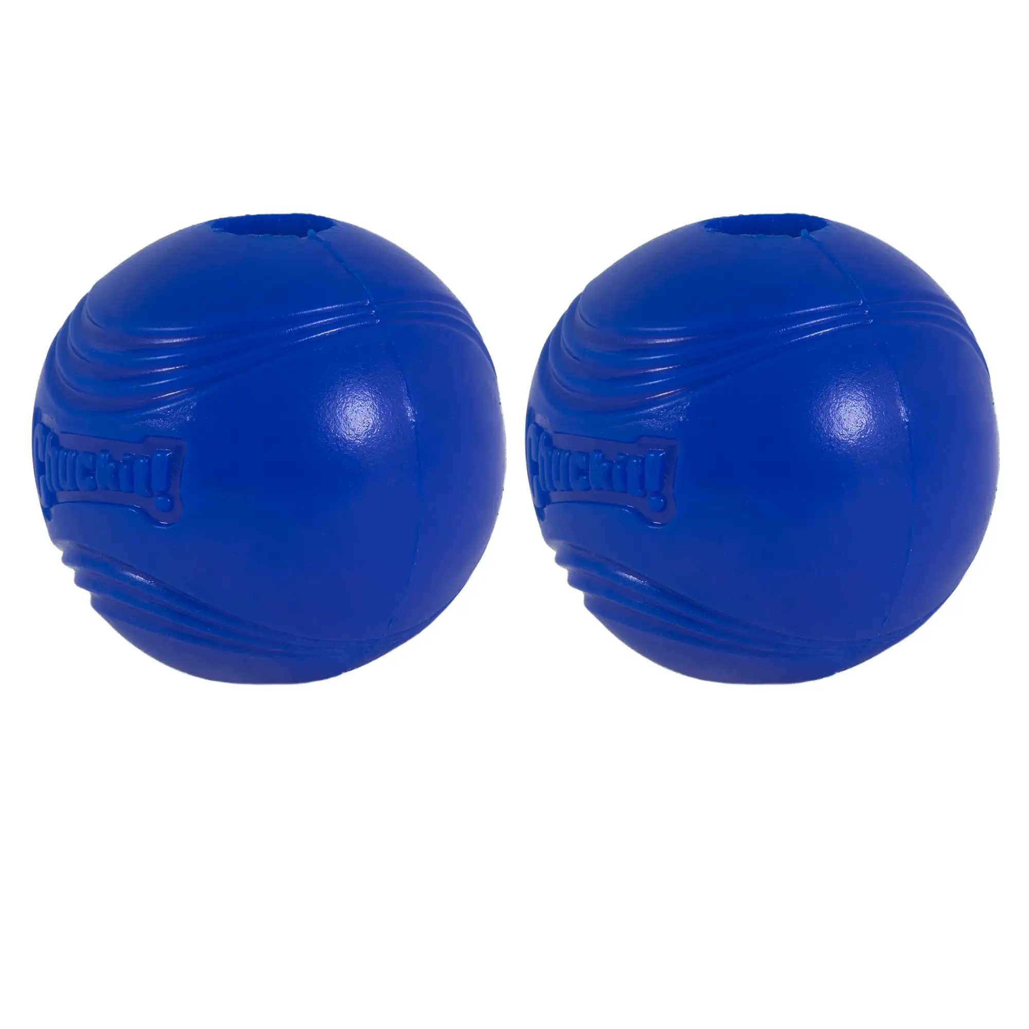 Chuckit! Crunch Ball Rubber Dog Ball Fetch Dog Toy. Blue. Medium 2.5. Pack of 2