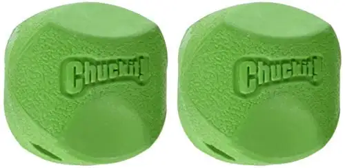 Chuckit! Erratic Ball Rubber Fetch Dog Toy for Unpredictable Bounce. Small 2. Green. Pack of 2