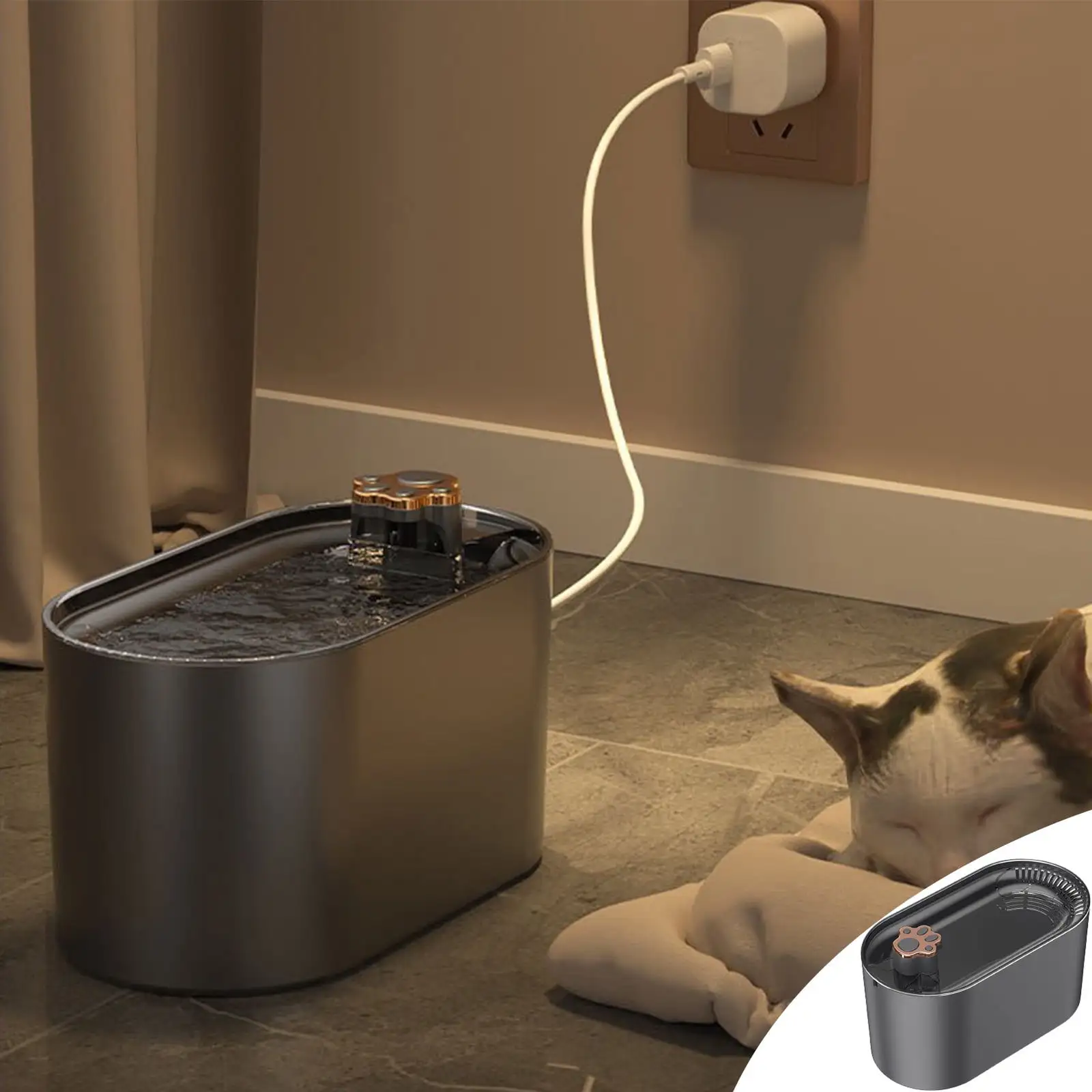 Ckraxd Water Dispenser. Automatic Cats Water Dispenser Dog Water Dispenser with Smart Pump for Cats. Dogs. Multiple Pet