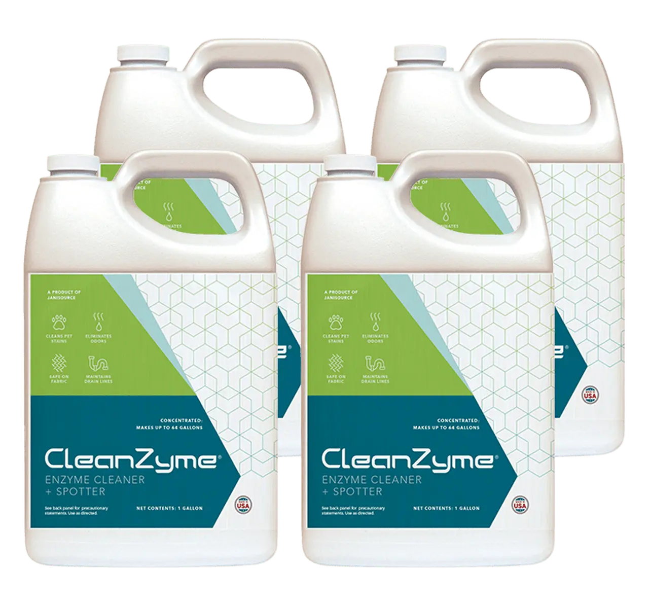 CleanZyme Stain & Odor Remover. Liquid Enzyme Cleaner. 4 Gallon Case