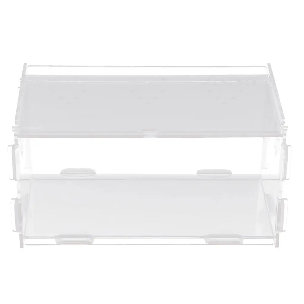 Clear Acrylic Box Reptile Transport Breeding Live Feeding Box#8x12x11cm