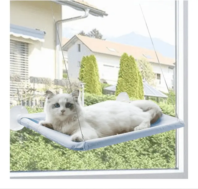 Clearance Cat Hammocks Under $10! SEAYI 13.78x21.65 Cat Window Bed Foldable Cat Window Hammocks Cat Window Perch for Sill Pets Kitty Window Shelves Beds Cat Hammocks Blue