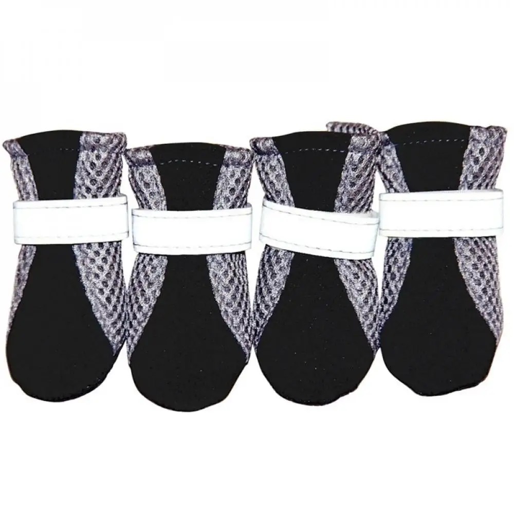 Clearance Comfortable and Breathable Dog Shoes Anti-Slip Pet Boots Paw Protector Reflective Straps Dog Cute Net Shoes