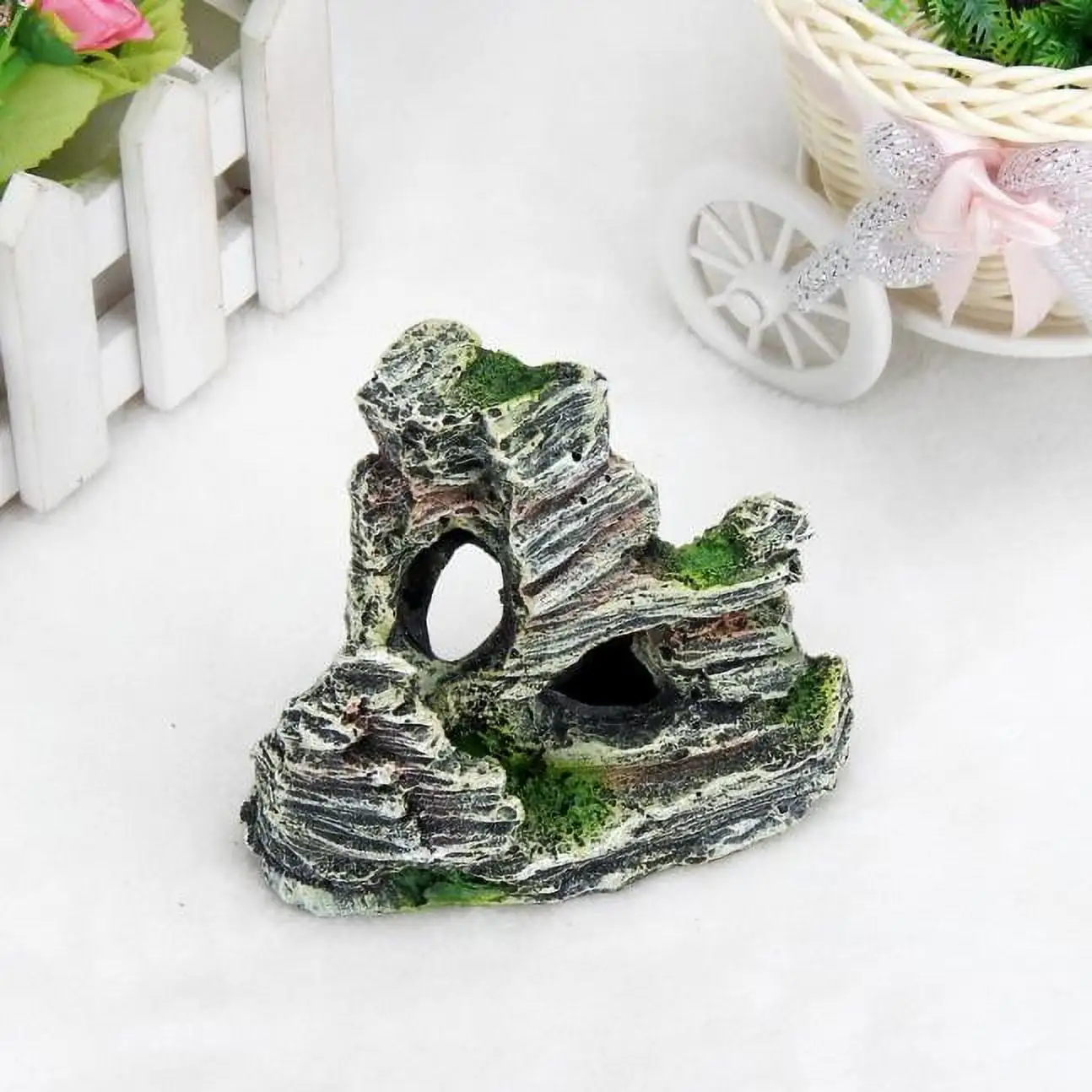 Clearance! Nomeni Room Decor Fish Decoration Tank Tower Aquariums Cartoon Aquarium Resin Castle Aquarium Accessories Ornament Green