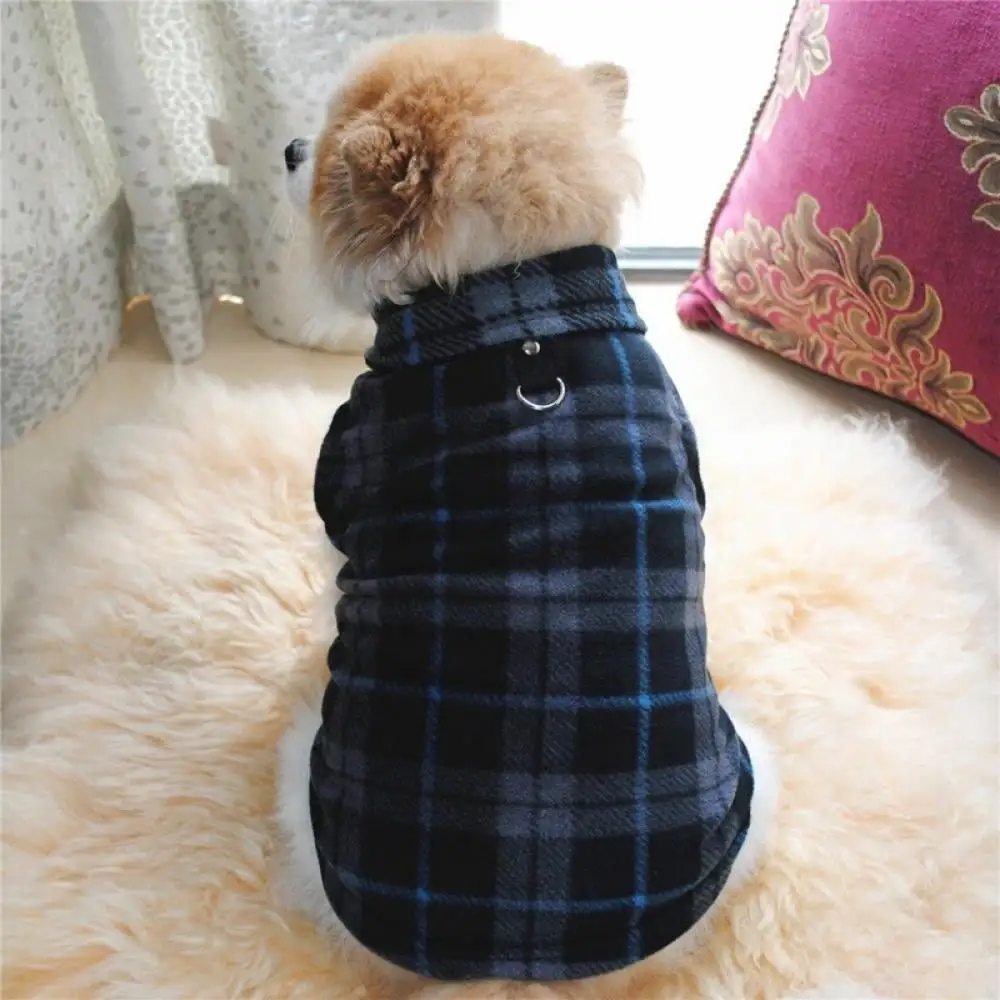 Clearance Sale!!! Dogs Pullover Warm Costume with Traction Ring Autumn Winter Thickened Soft Fleece Vest for Puppy Small Dog Christmas Gifts