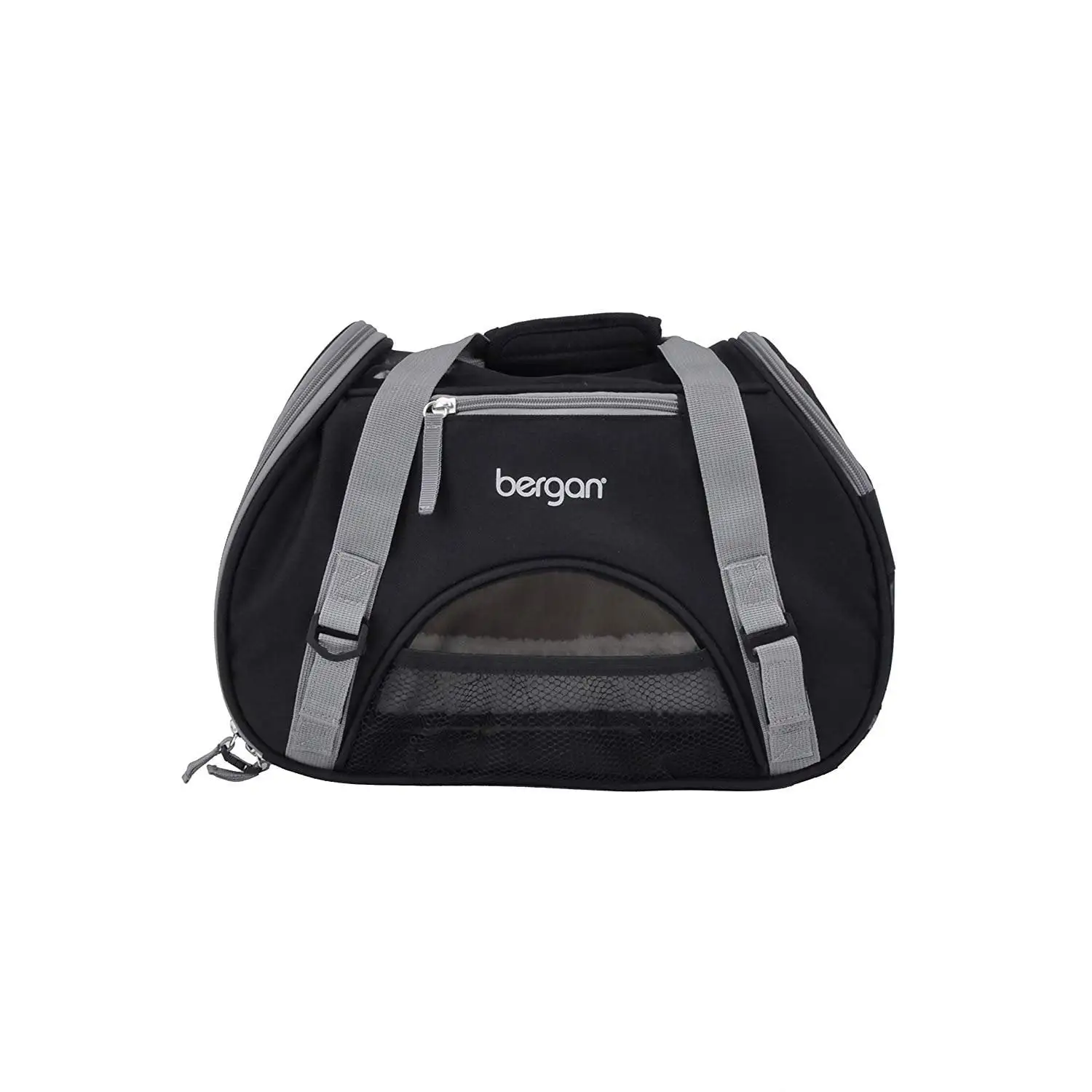 Coastal Pet Bergan Comfort Carrier - Cat and Dog Carrier - Black and Grey. 16 x 8 x 11