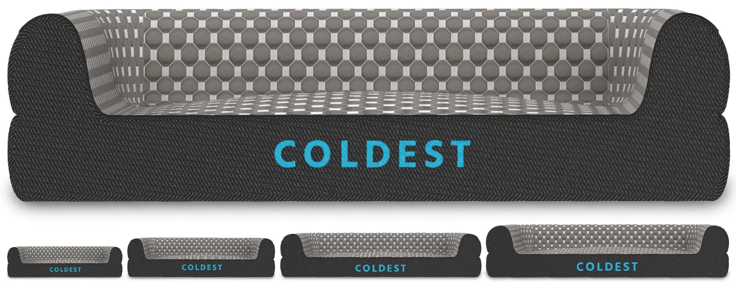 Coldest Cozy Dog Bed - Cooling Medium Dog Beds - Washable Removable Cover Comfortable and Anti Slip (Medium. Grey)