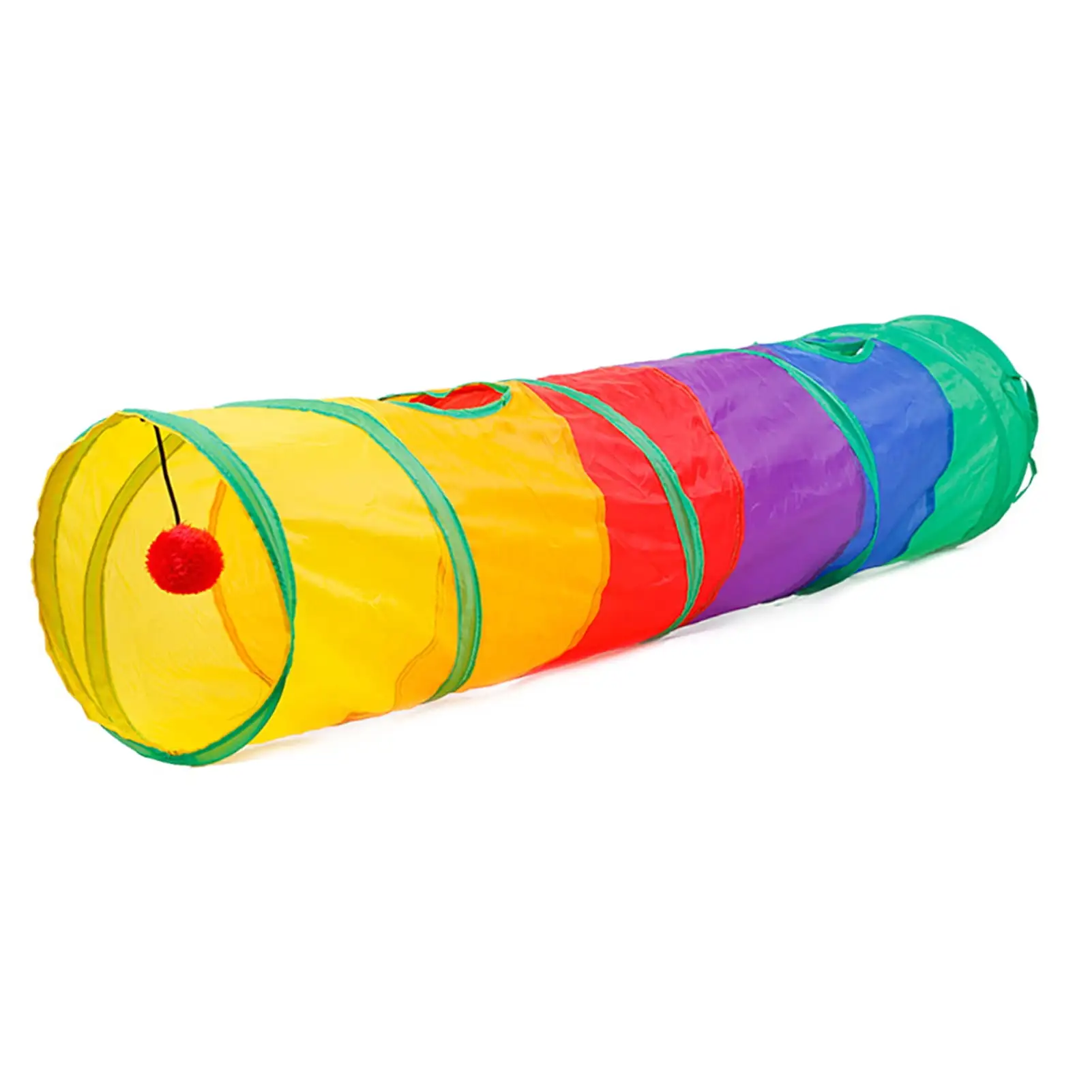 Collapsible Cat Tunnel Road Cat Kitty Tunnel Pompon Ball Cat Interactive Play for Hiding Resting