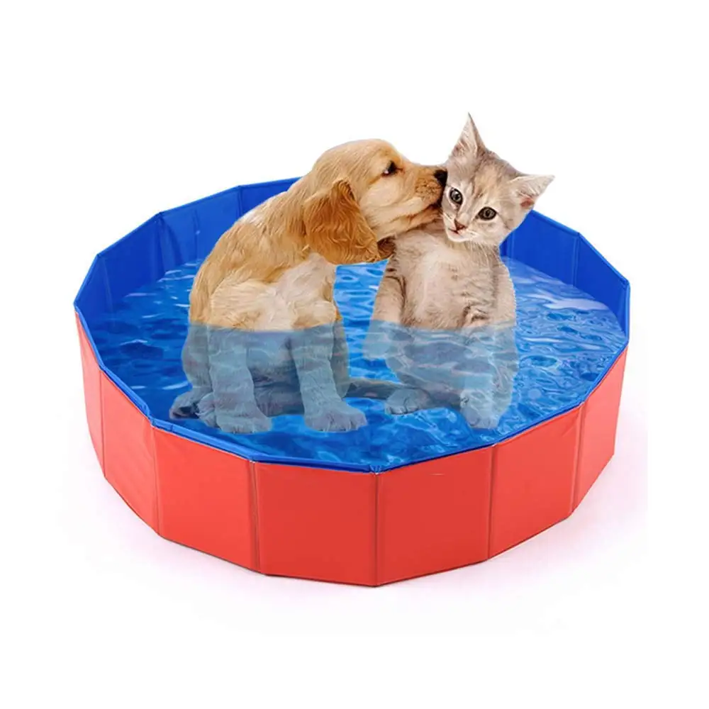 Collapsible Pet Dog Bath Pool. Kiddie Pool Hard Plastic Foldable Bathing Tub PVC Outdoor Pools for Dogs Cat Kid