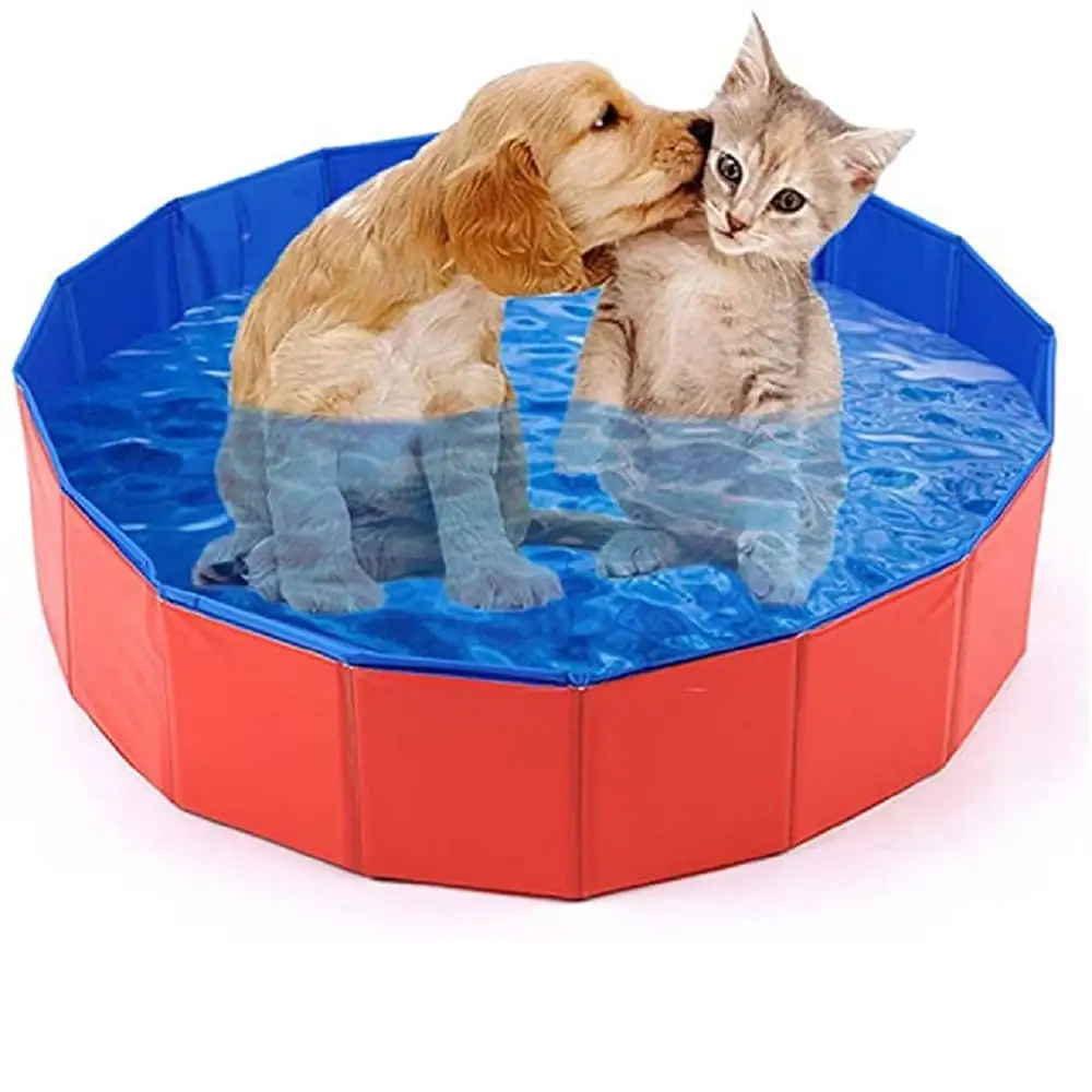 Collapsible Pet Dog Bath Pool. Kiddie Pool Hard Plastic Foldable Bathing Tub PVC Outdoor Pools for Dogs Cat Kid