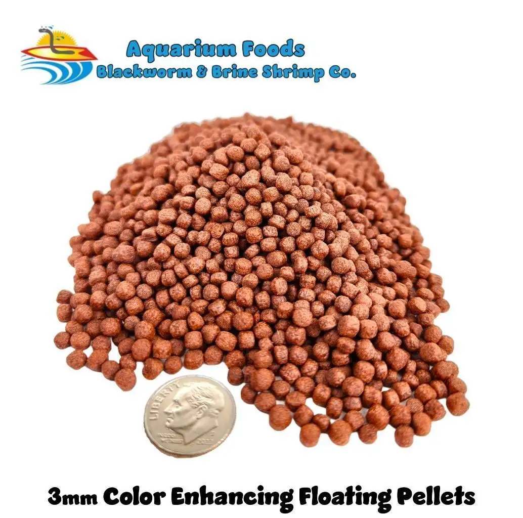 Color Enhancing Floating Pellets 3mm - Small / Medium Koi. Goldfish. Pond...1-lb