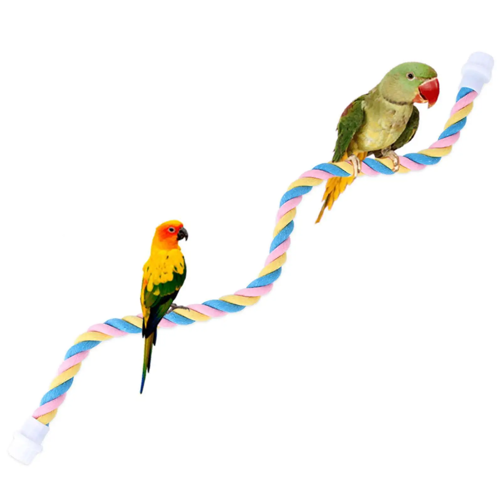 Colorful Bendable Bird Rope Perch Swing Perches Stand Climbing Rope for Parrot Budgie Canary Cage Standing Toy . 23. Length