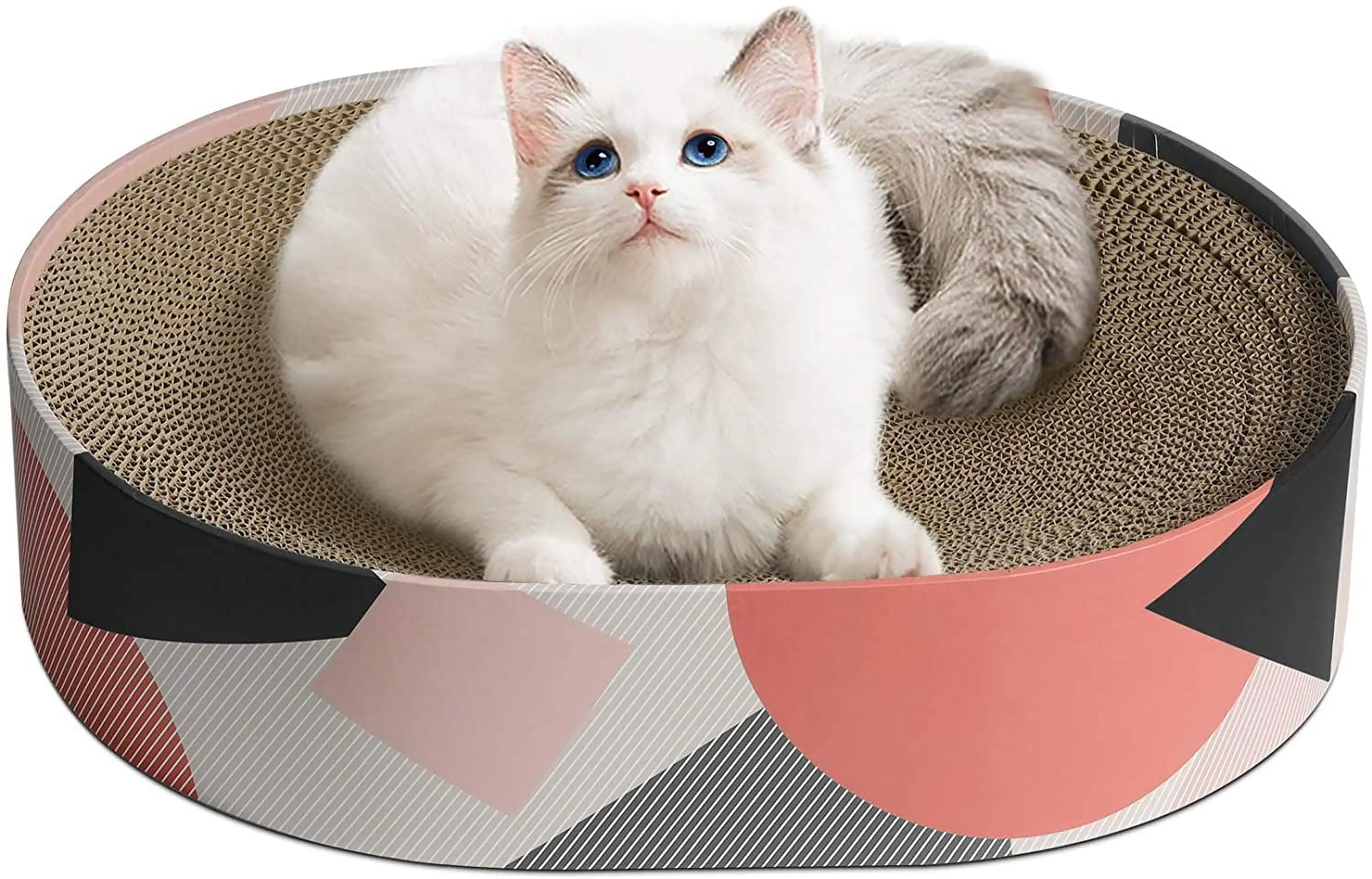 ComSaf Cat Scratcher Cardboard. Scratching Lounge Bed for Indoor cats. Oval