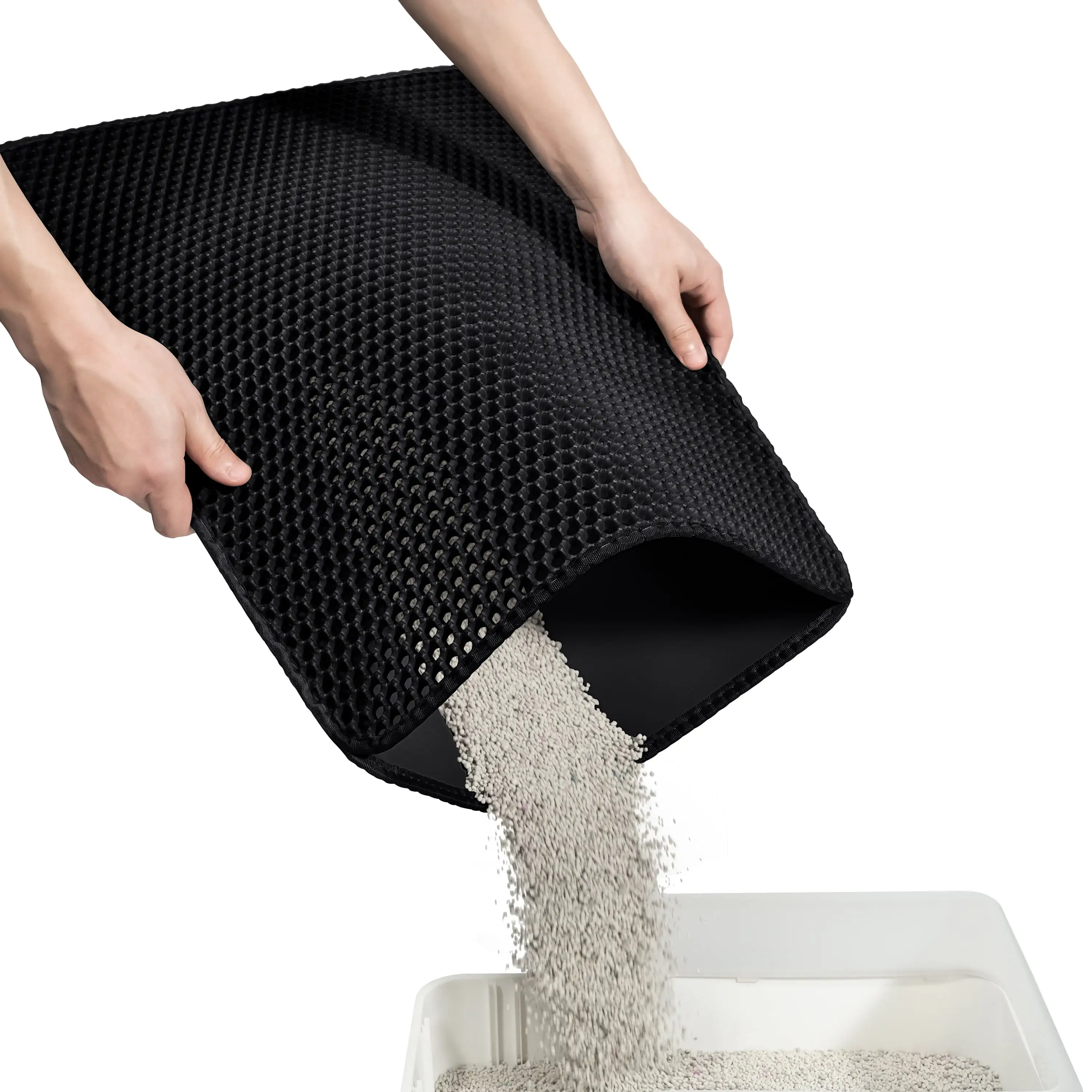 Conlun Cat Litter Mat - 25x15 Honeycomb Double Layer. Urine Waterproof. and Easy to Clean