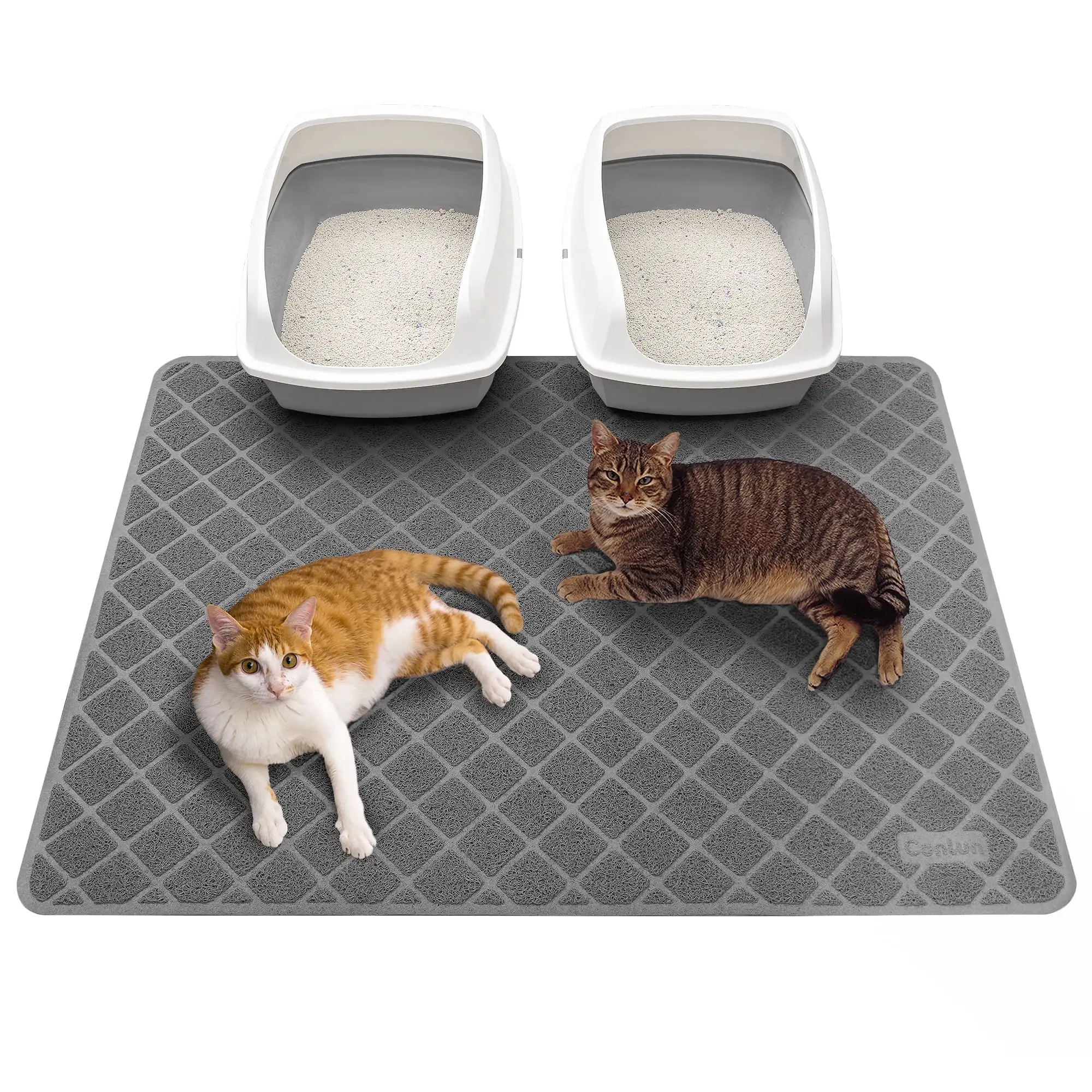 Conlun Cat Litter Mat. 47 x 35 Premium Durable PVC. Non-Slip. Less Waste. Urine Waterproof