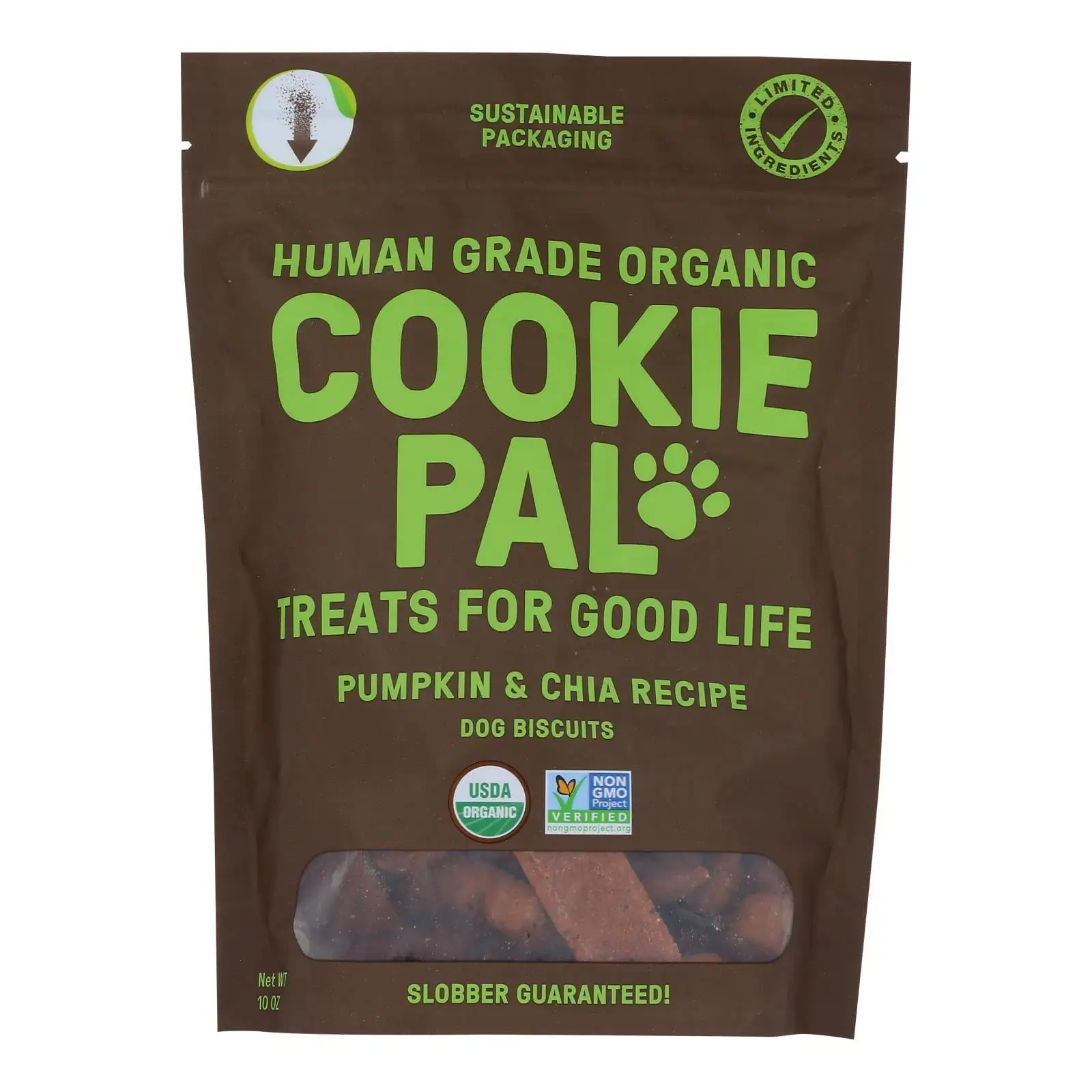 Cookie Pal Organic Dog Biscuits with Pumpkin and Chia. 10 oz