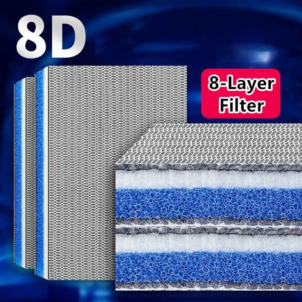 Costyle 8D Aquarium Filter Media 8-Layer Filter Pads Bio Sponge Foam for Fish Tank Pond