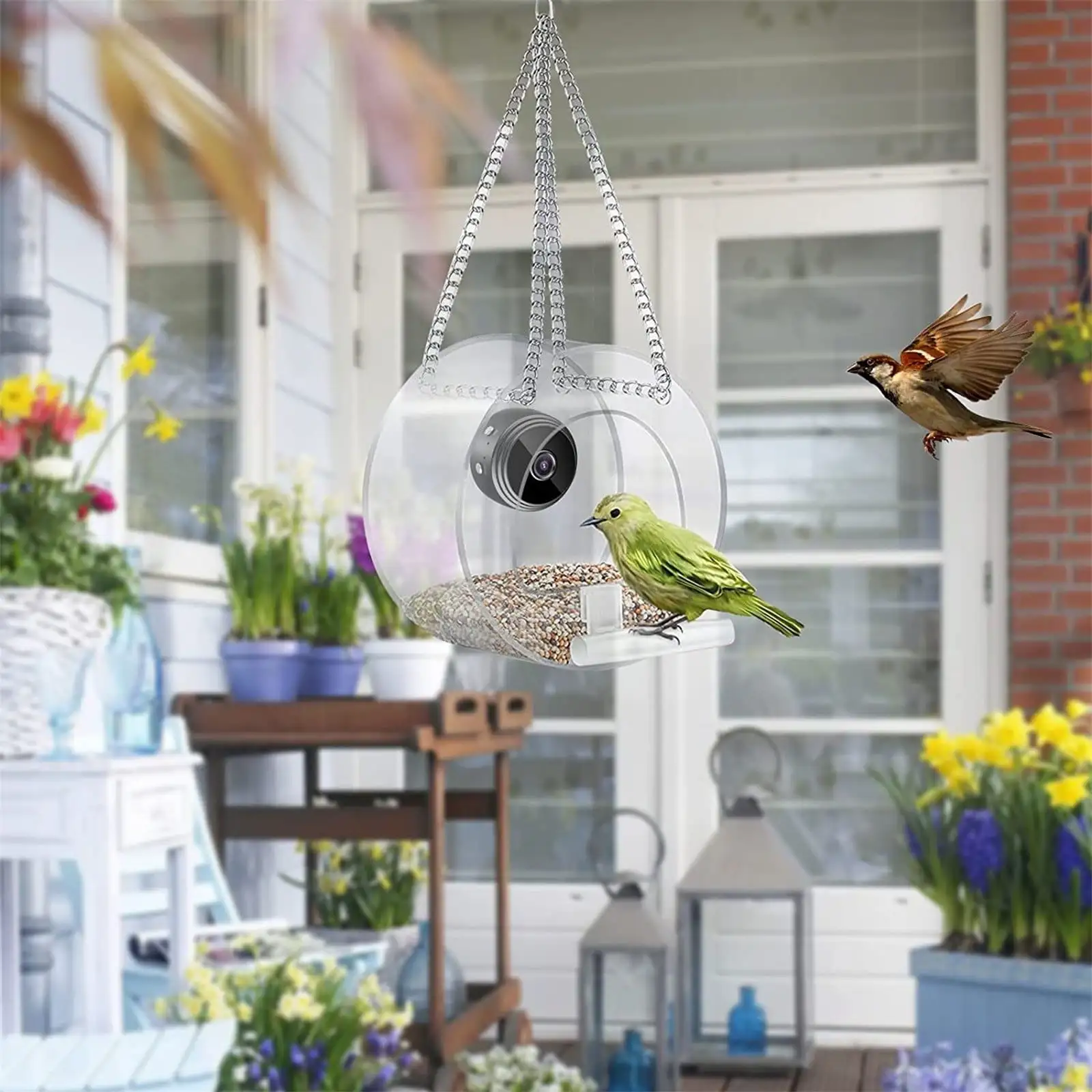 Cptfadh Bird Feeder with Camera 1080P Night Version Camera WiFi Remote Connection To Mobile Phone for Outdoor Bird Watching Photos Bird Lovers