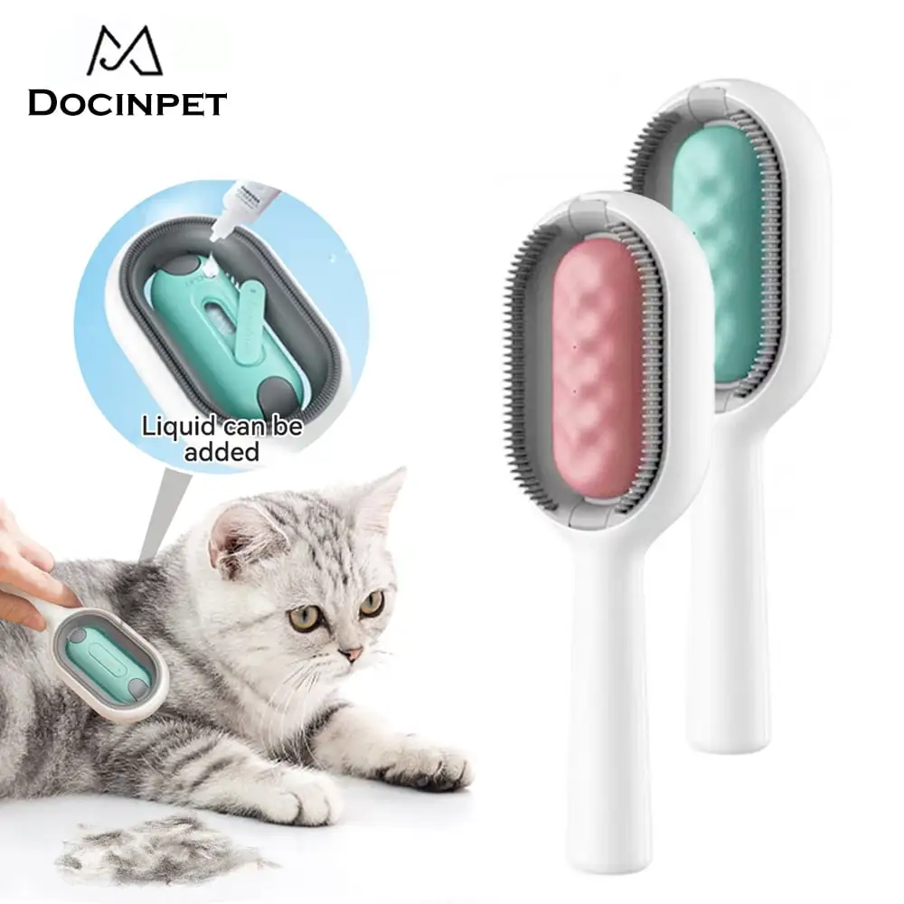 Creative Update 4 IN 1 Cat Dog Grooming Comb with Water Tank Double Sided Hair Removal Brush. Pet Grooming Brush for Long&Short Haired Cats