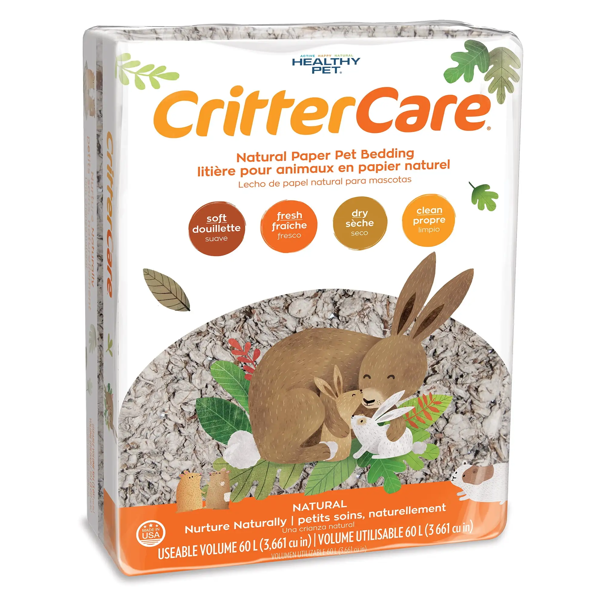 CritterCare Natural Paper Small Pet Bedding. 60 L