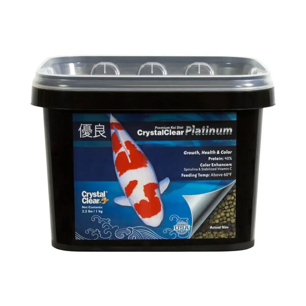 CrystalClear Platinum Rapid Growth Koi Fish Food. 3mm Pellets. 2.2 Pounds