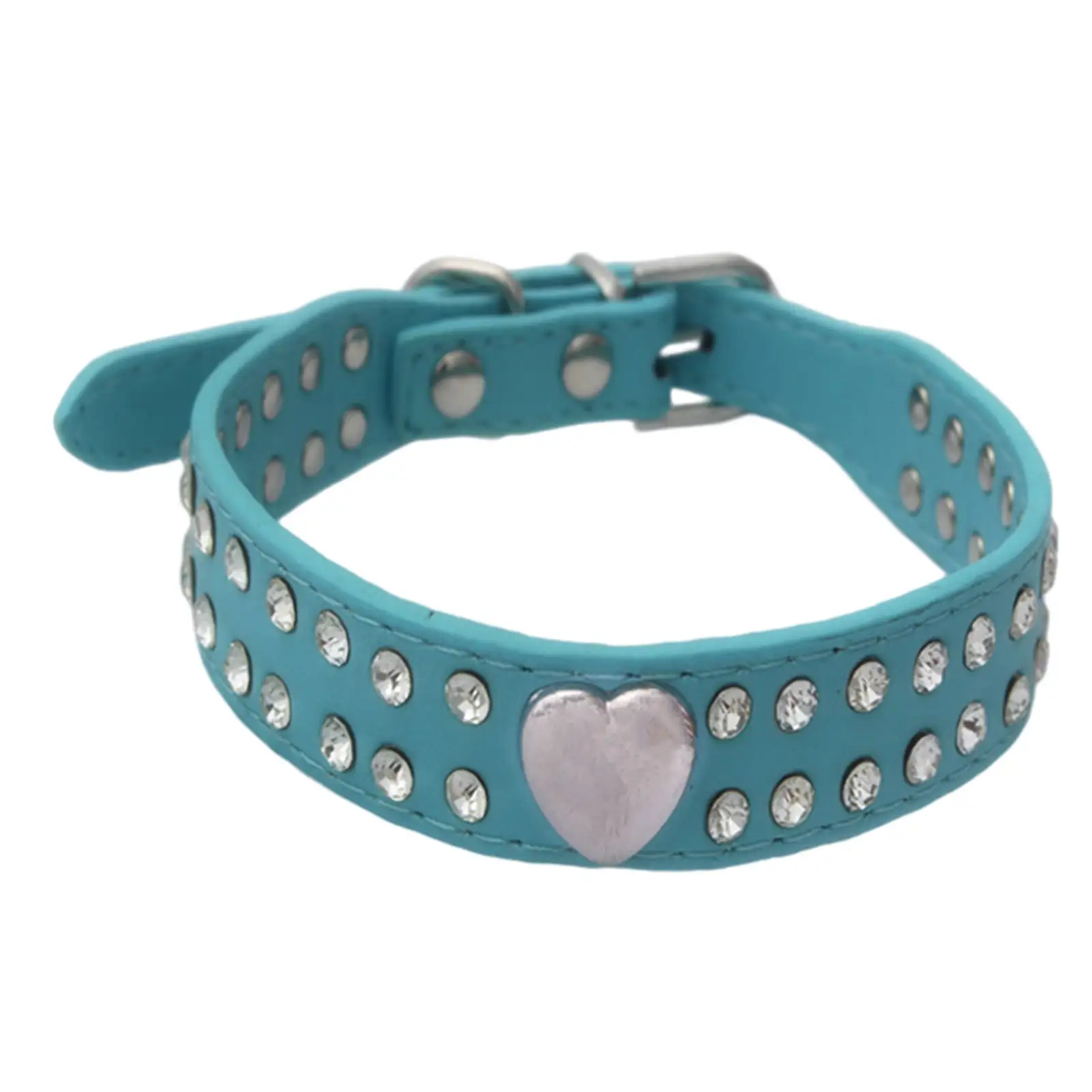 Cute Dog Collar With Bling Bling Rhinestones Diamond Flower Pattern Studded Leather Dog Collar Fit Small And Medium XXS