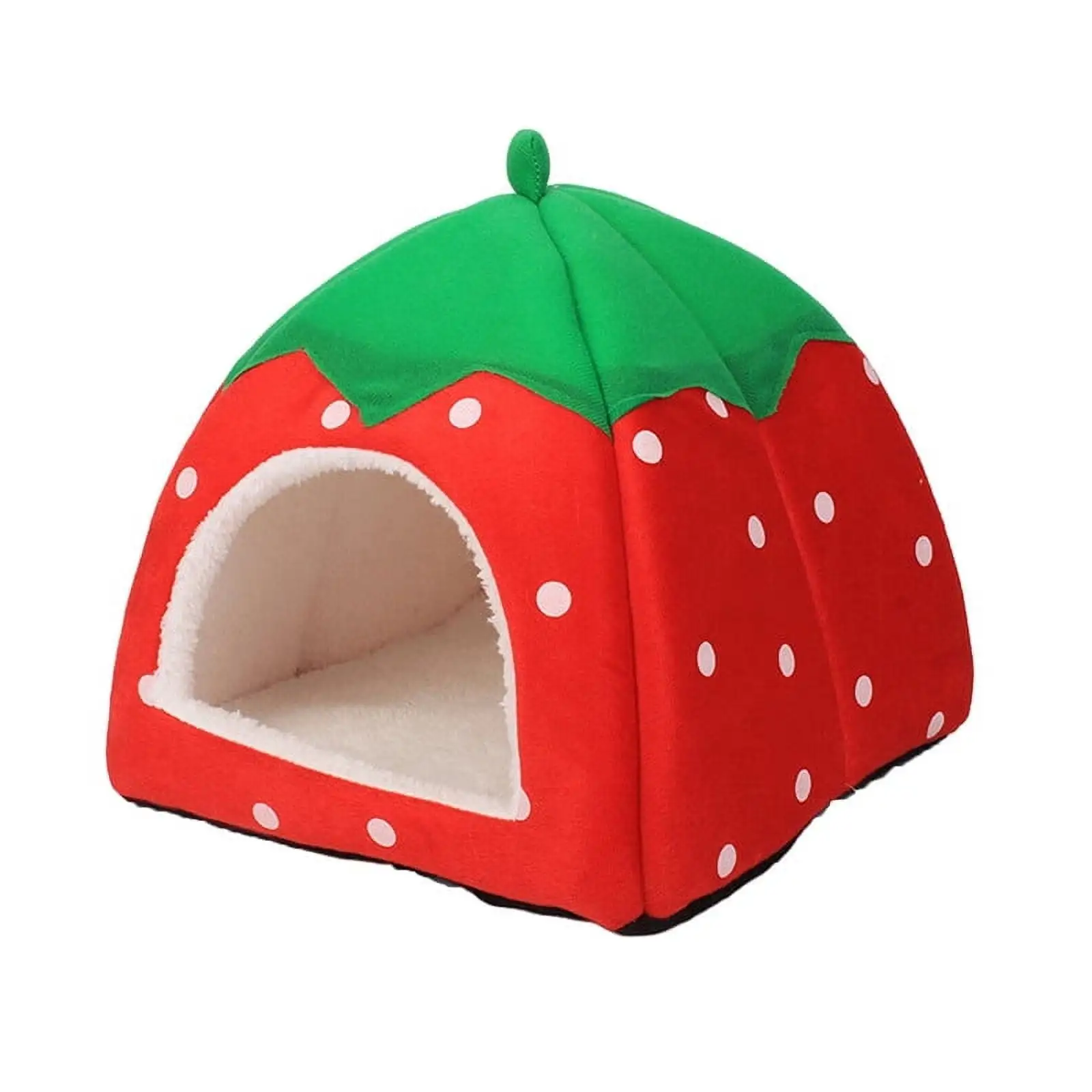 Cuteam Strawberry Hamster House Guinea Pig Hideout Small Animal Bed Dwarf Rabbit Chinchilla Hedgehog Ferret Hideaway Hide Hut Cage Accessories for Autumn Winter