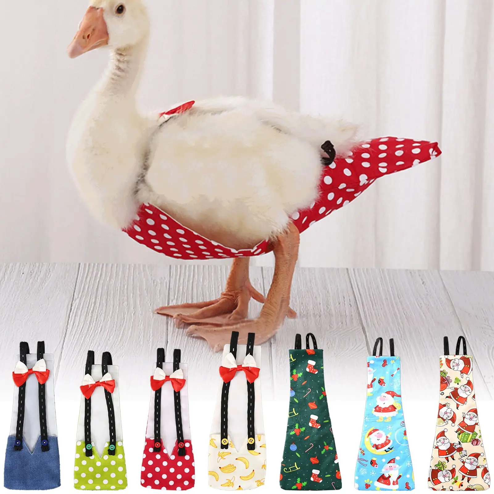 D-GROEE Pet Chicken Diapers Duckling Diapers Goose Clothes Washable and Reusable Pet Diapers Bow Tie Duck Diapers for Poultry