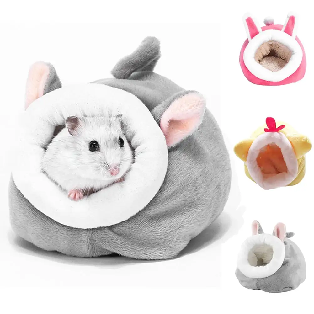 D-GROEE Winter Mini Hamster Bed Hideouts and Houses. Cotton Mini Animal Pet Nest Cave. Cute Warm Bed for Hamster