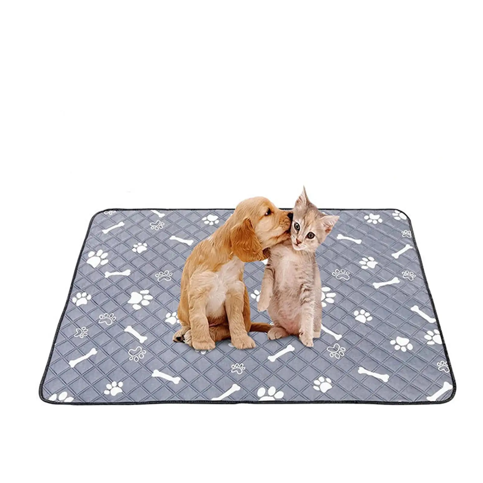 DGOO Self Warming Cats Bed Self Heating. Cats Dog Mat. Extra Warm Thermal Pet Pad For Indoor Outdoor Pet Non-Slip Bottom Washable Light Gray 28 X 40 Inch