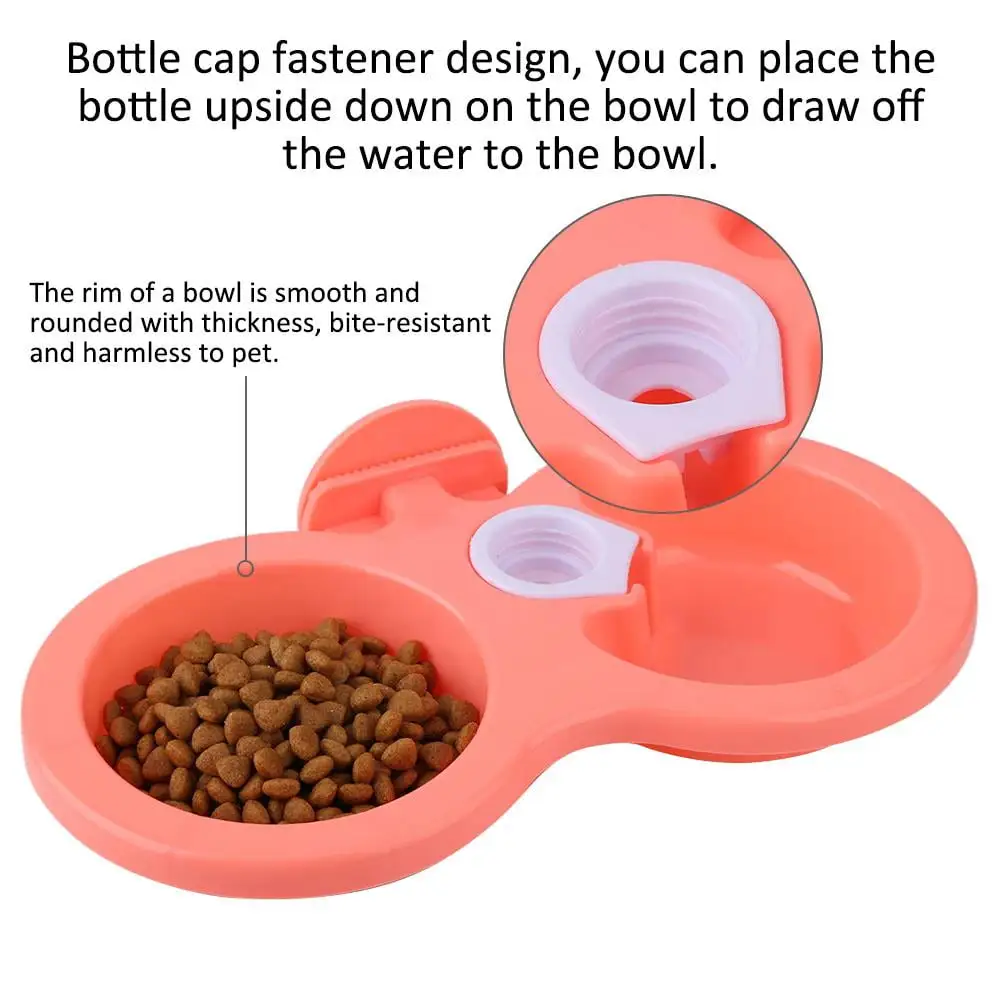 DOACT Pet Cat Dog Puppy Double Bowl Hanging Food Water Feeder For Crate Cage Small. Bowl Feeder For Cage. Food Water Bowl Feeder