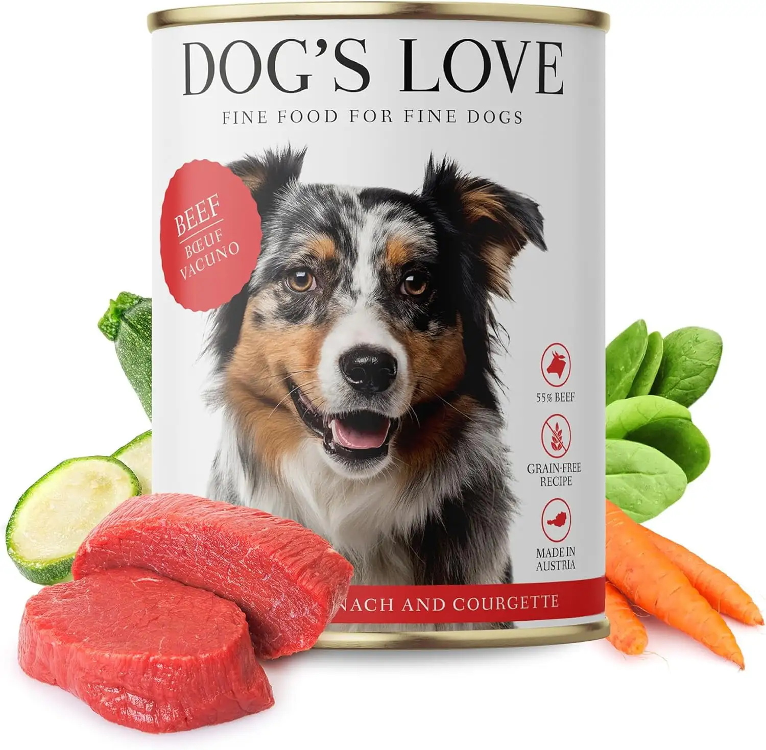 DOG'S LOVE - Super Premium Natural Single Protein Limited Ingredients Wet Food | Rich and Healthy Complete Food Menu | Human-Grade Dog Food | 100% Grain Free | 6x14.1oz (Beef)