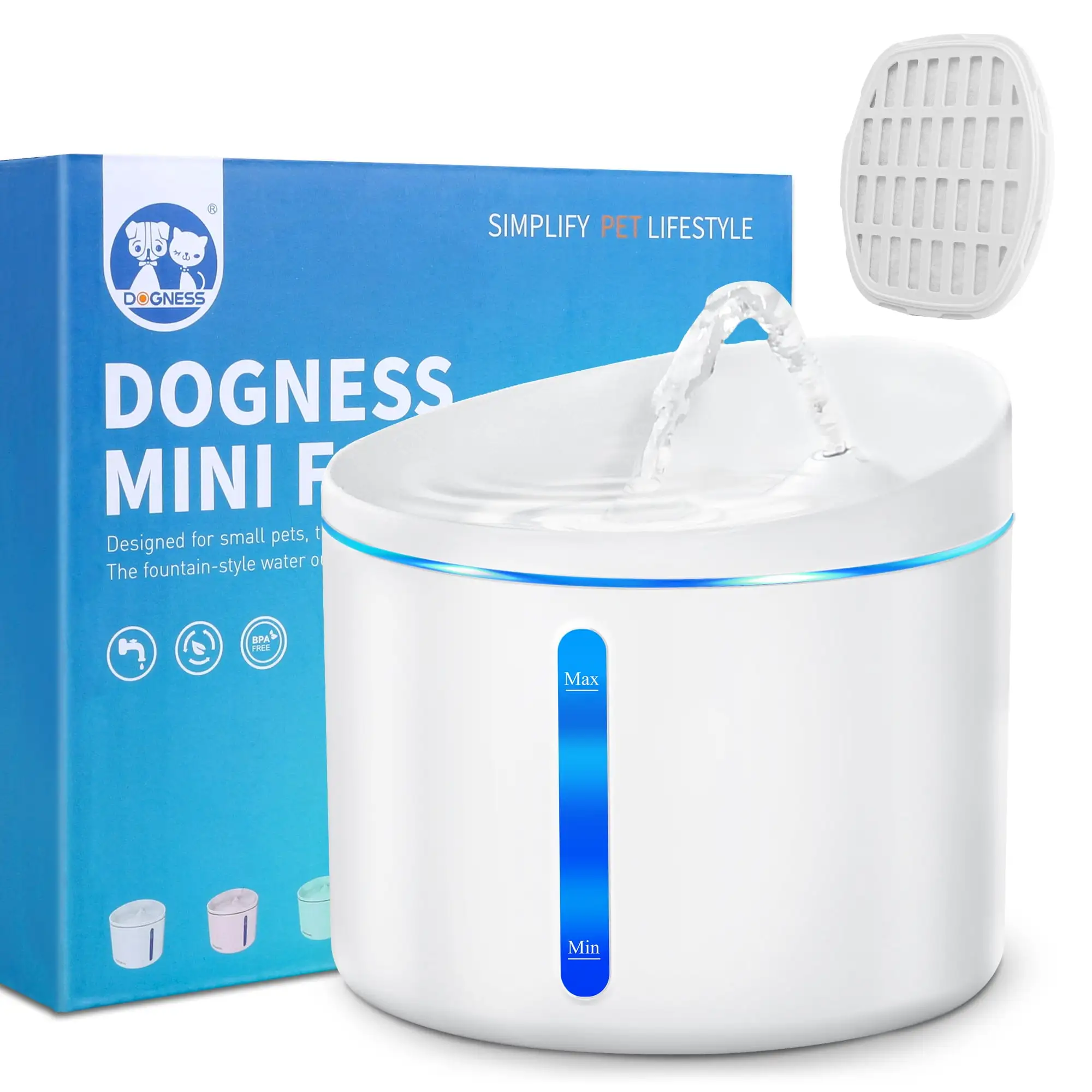 DOGNESS Cat Water Fountain 1L/34oz Healthy and Hygienic Drinking Fountain Super Quiet Flower Automatic Electric Water Bowl for Dogs. Cats. Birds