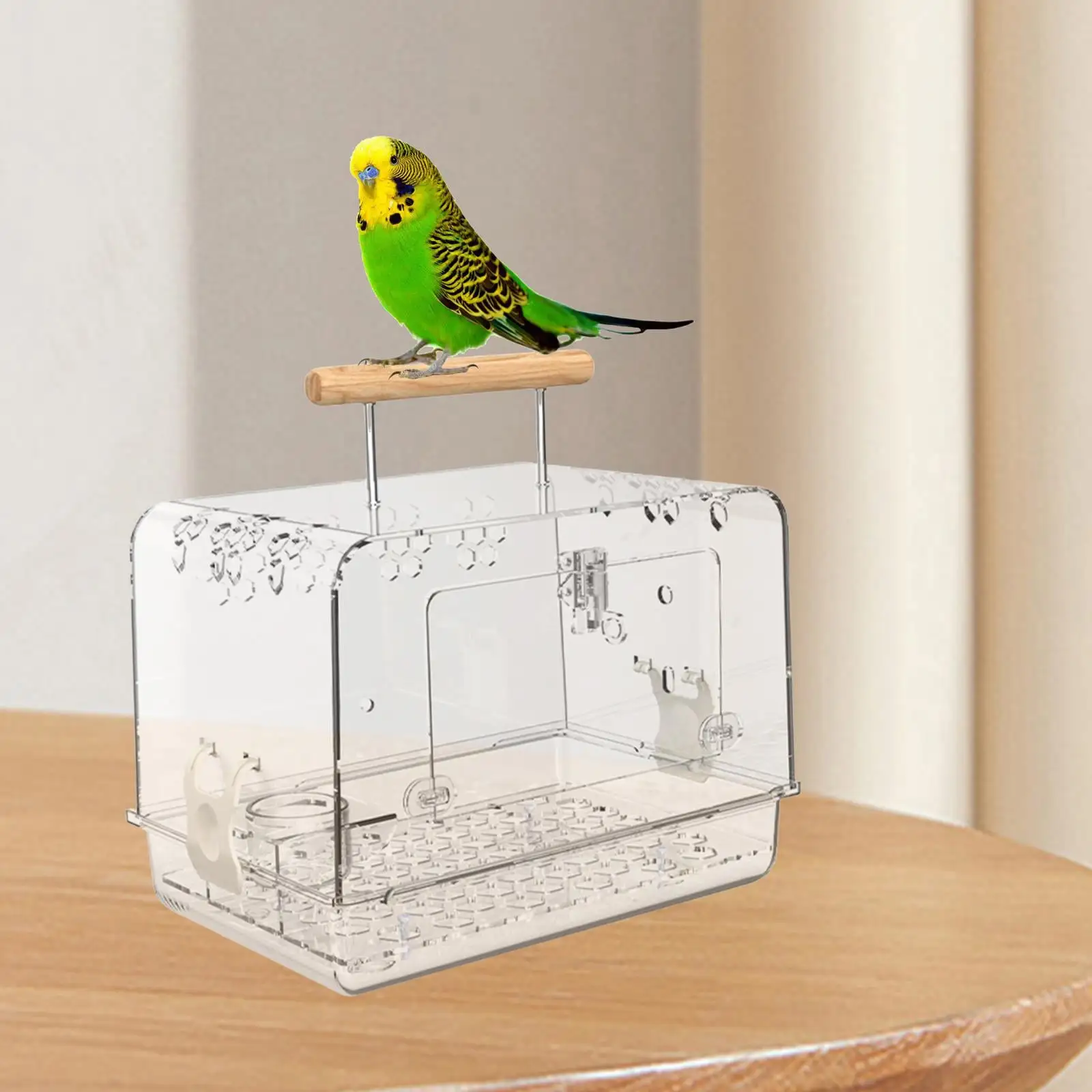 DOLITY Acrylic Villa Bird Cage Portable Hamster Cage for Canary Budgies Small Birds