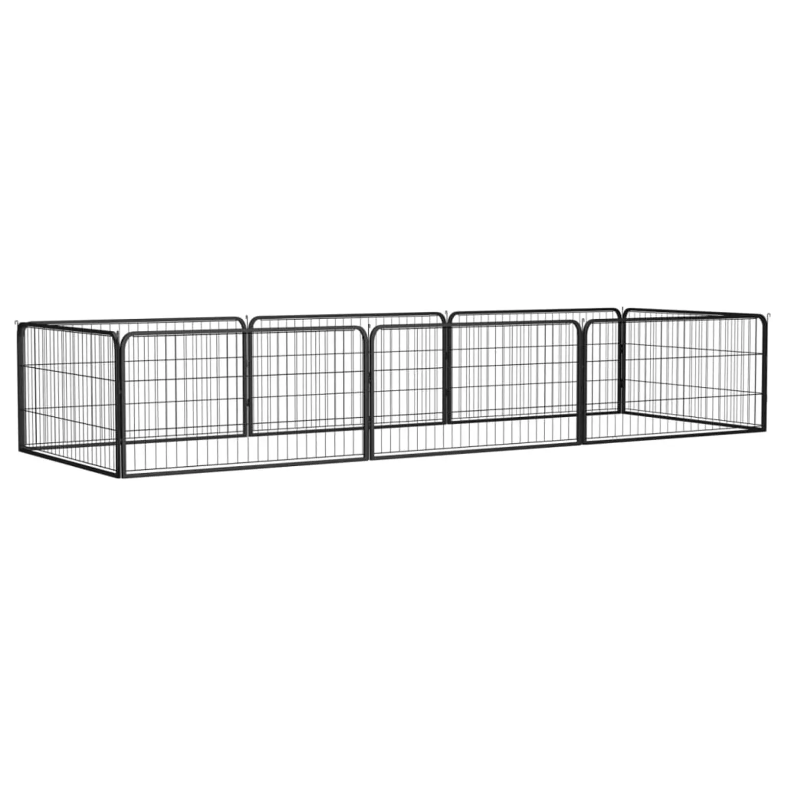 Dcenta 8-Panel Playpen Fence. Powder-Coated Steel Panels Animal Exercise Yard. Dog Kennel Crate Black 118.1 x 39.4 x 19.7 Inches (L x W x H)