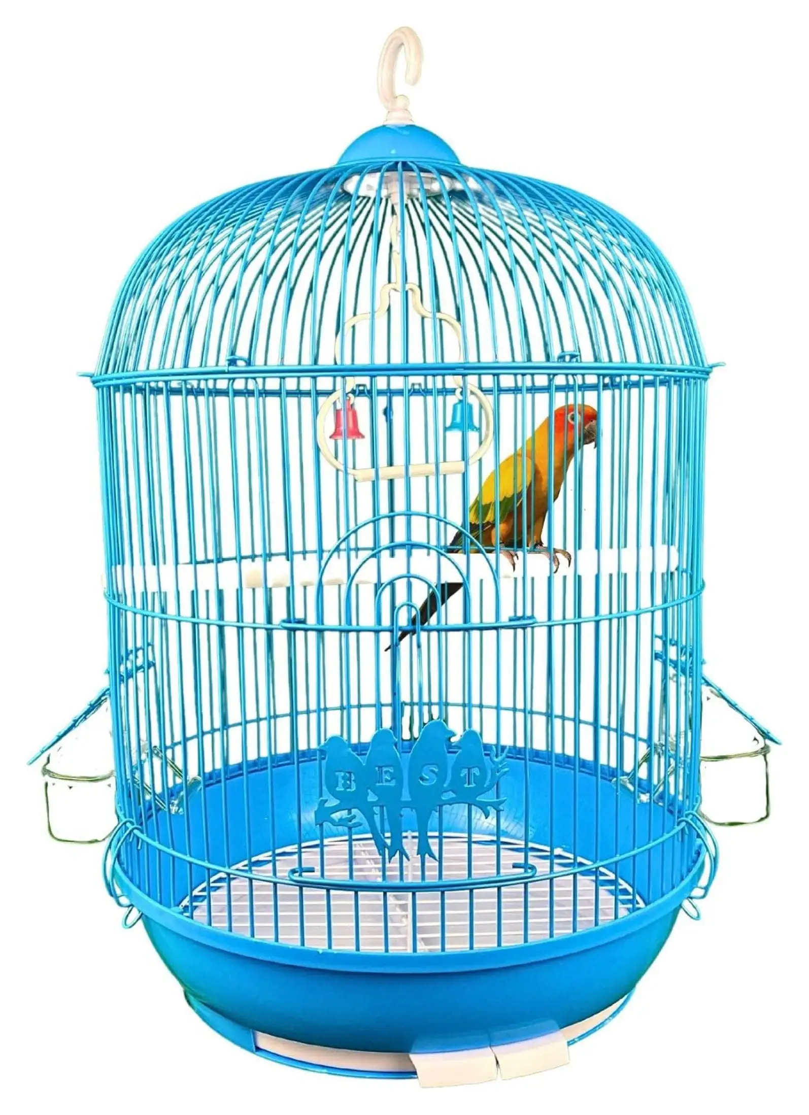 Decorative Circular cage for Canary. Finches. Exotic . Conures. Cockatiel and Small Parrots. Excellent for Decorating The Home with its Beautiful as it Creates a Very (Blue)