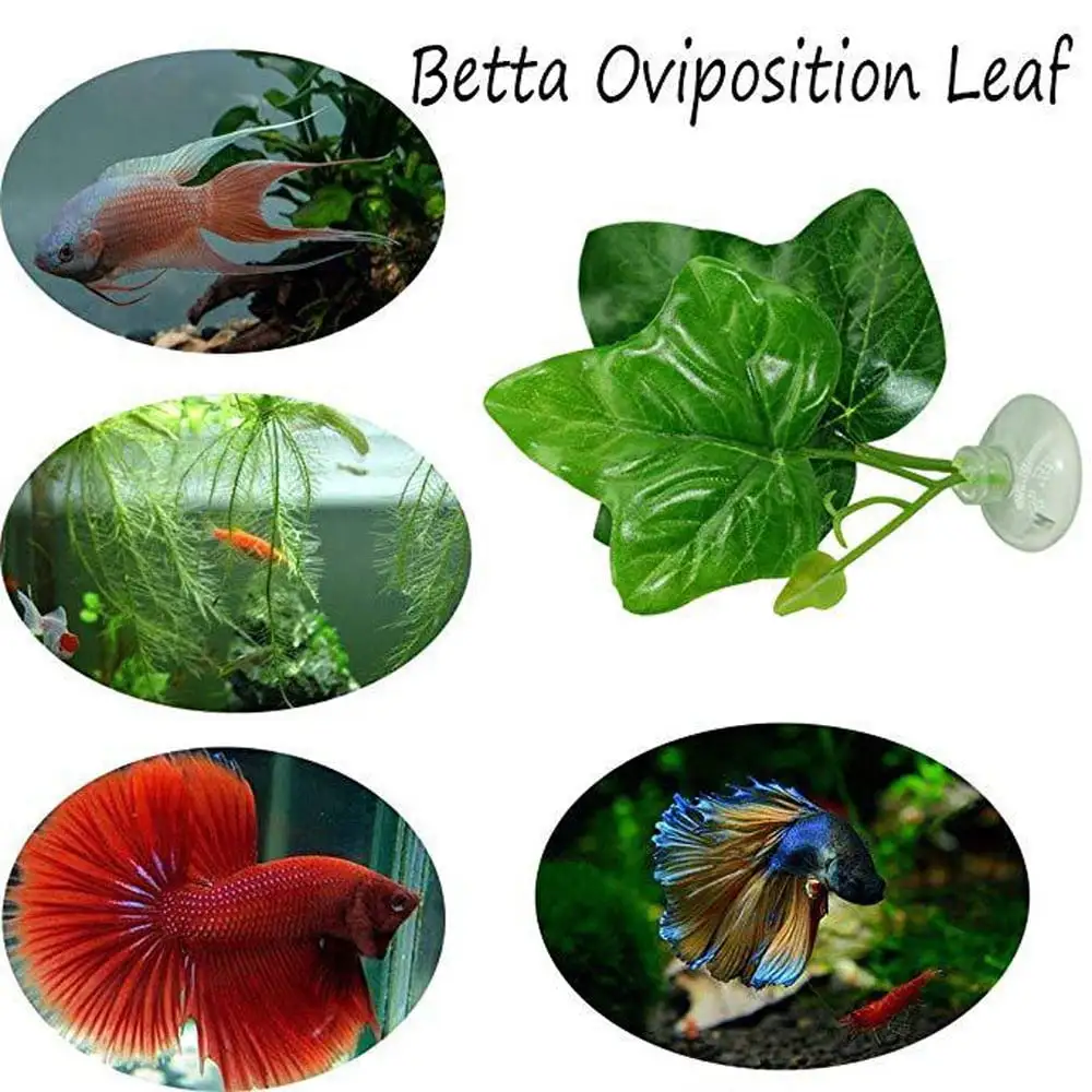 Dengmore NEW Artificial Plant Leaf Betta Hammock Fish Rest Bed Tropical Aquarium Decor