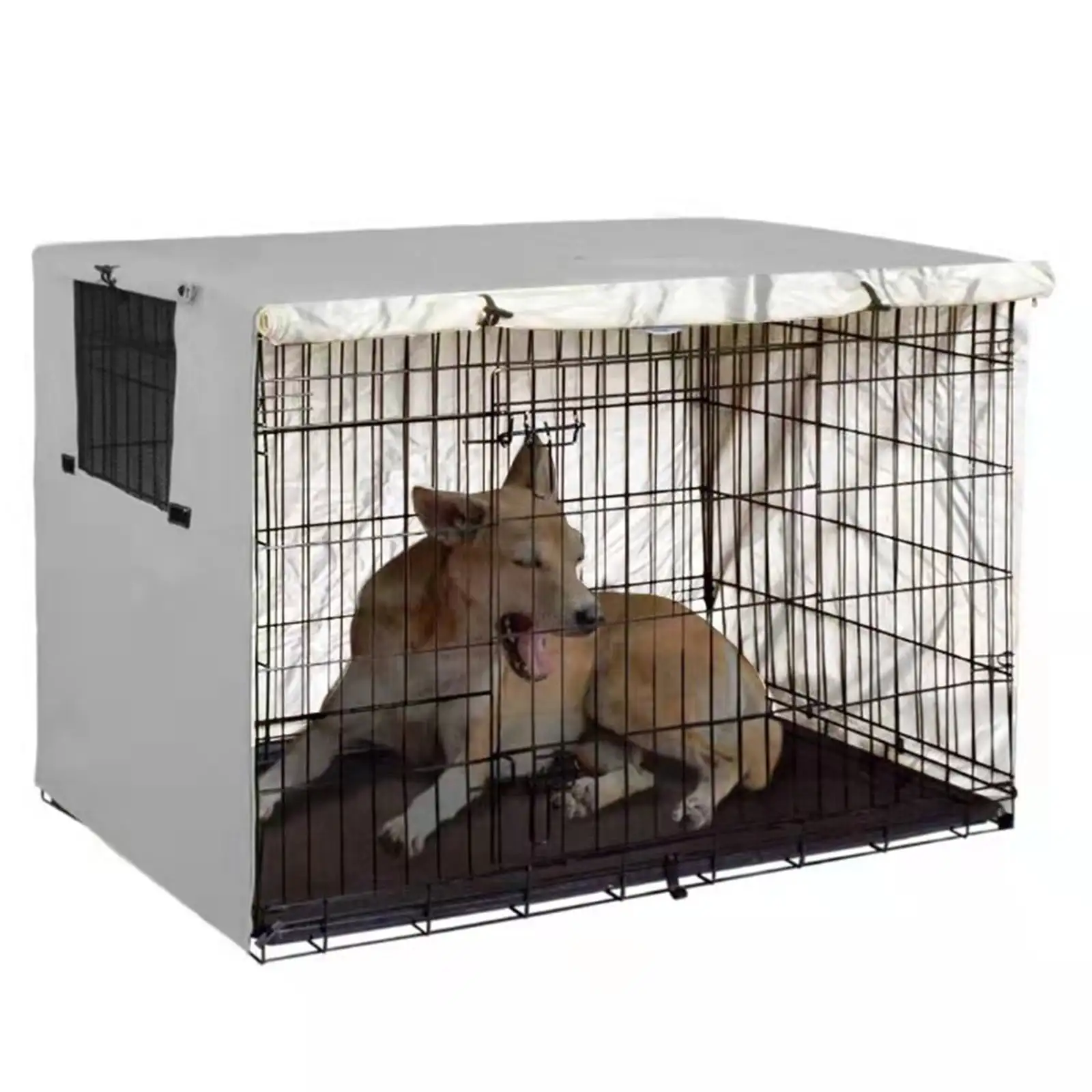 Dezsed Dog Crate Cover Clearance Dog Crate Cover.Dog Kennel Cover for Medium and Large Dog. Heavy Duty Oxford Fabric.Pet Kennel Cover Water-proof Anti-Uv.Dog Cage Cover with Mesh Window Gray