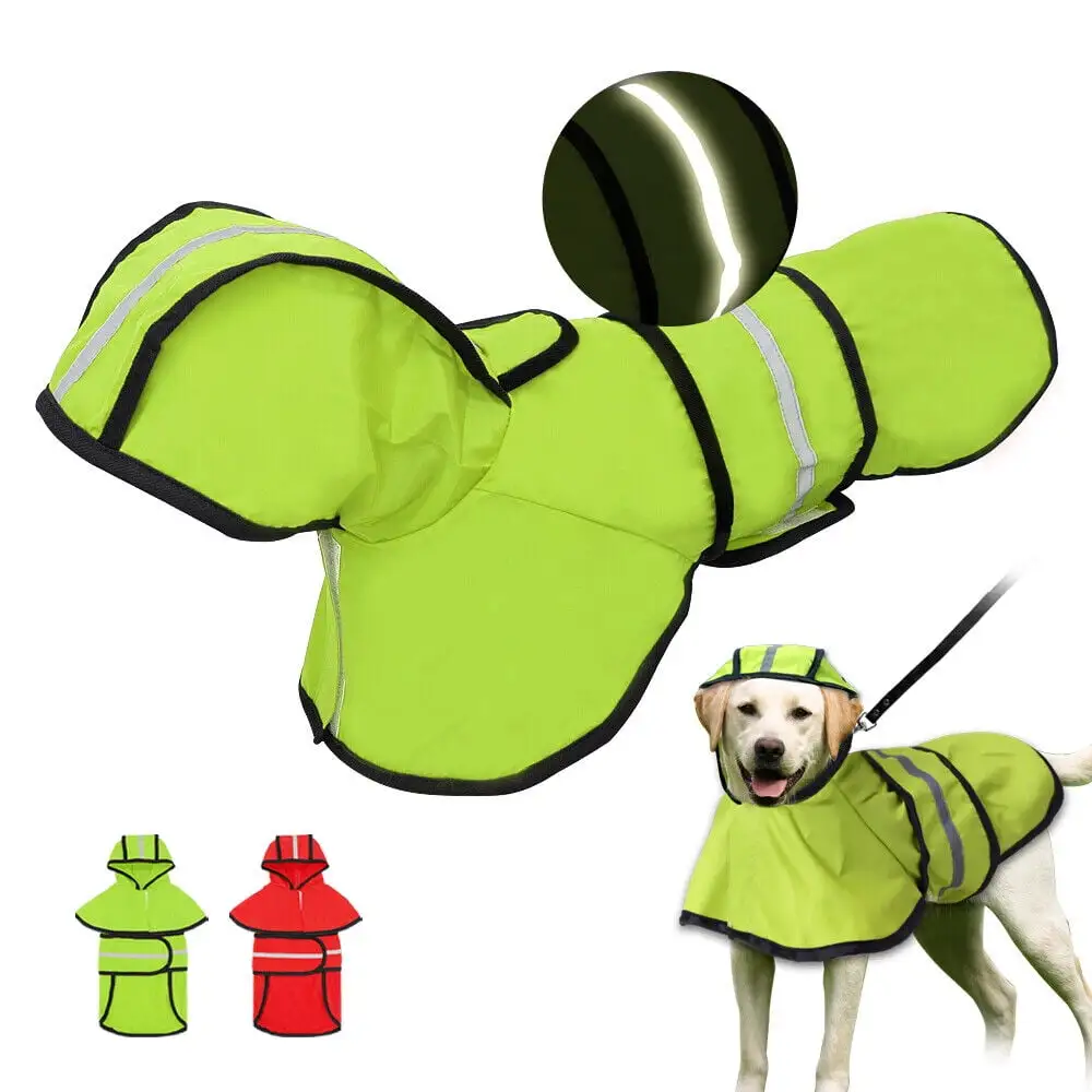 Didog Waterproof Dog Raincoat Rainwear Reflective Dog Rain Jacket Hoodies Clothes S-XL