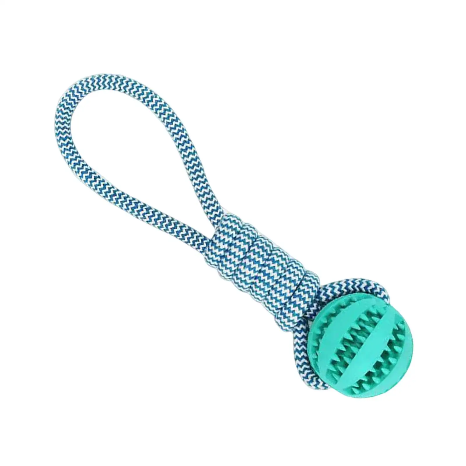 Dog Ball with Rope Durable Rubber Ball Puzzle Feeders Interactive Dog Toy for for Boredom Relieving Agility Molar Chase Blue