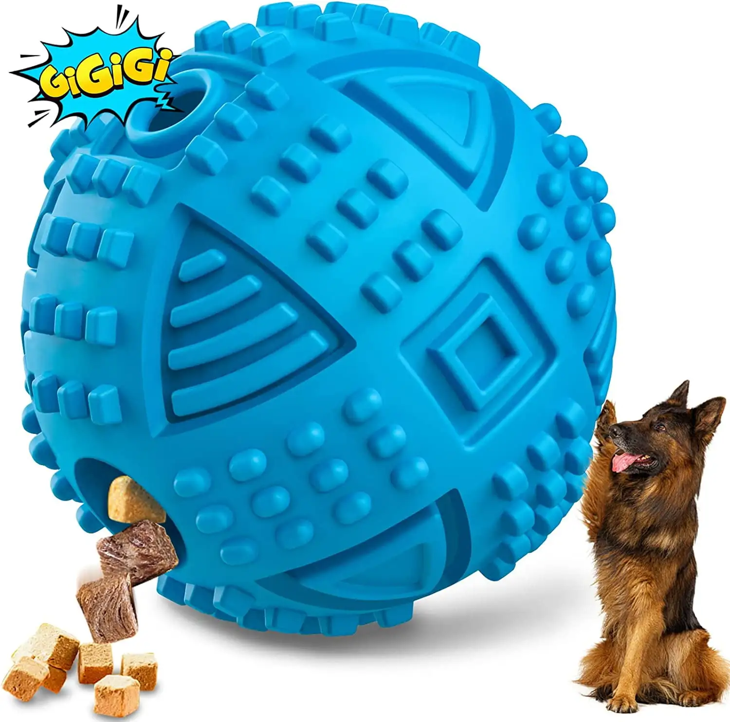 Dog Balls Treat Dispensing Dog Toys. Dog Toys for Aggressive Chewers Large Breed. Nearly Indestructible Squeaky Dog Chew Toys for Large Dogs. Natural Rubber Dog Puzzle Toys. Tough IQ Dog Treat Balls